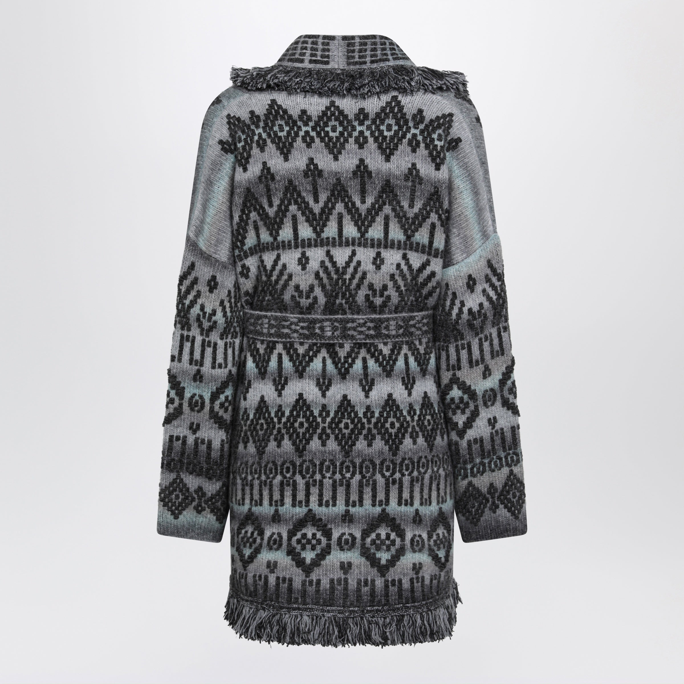 Alanui Time To Shine Dark Grey Jacquard Cardiga
