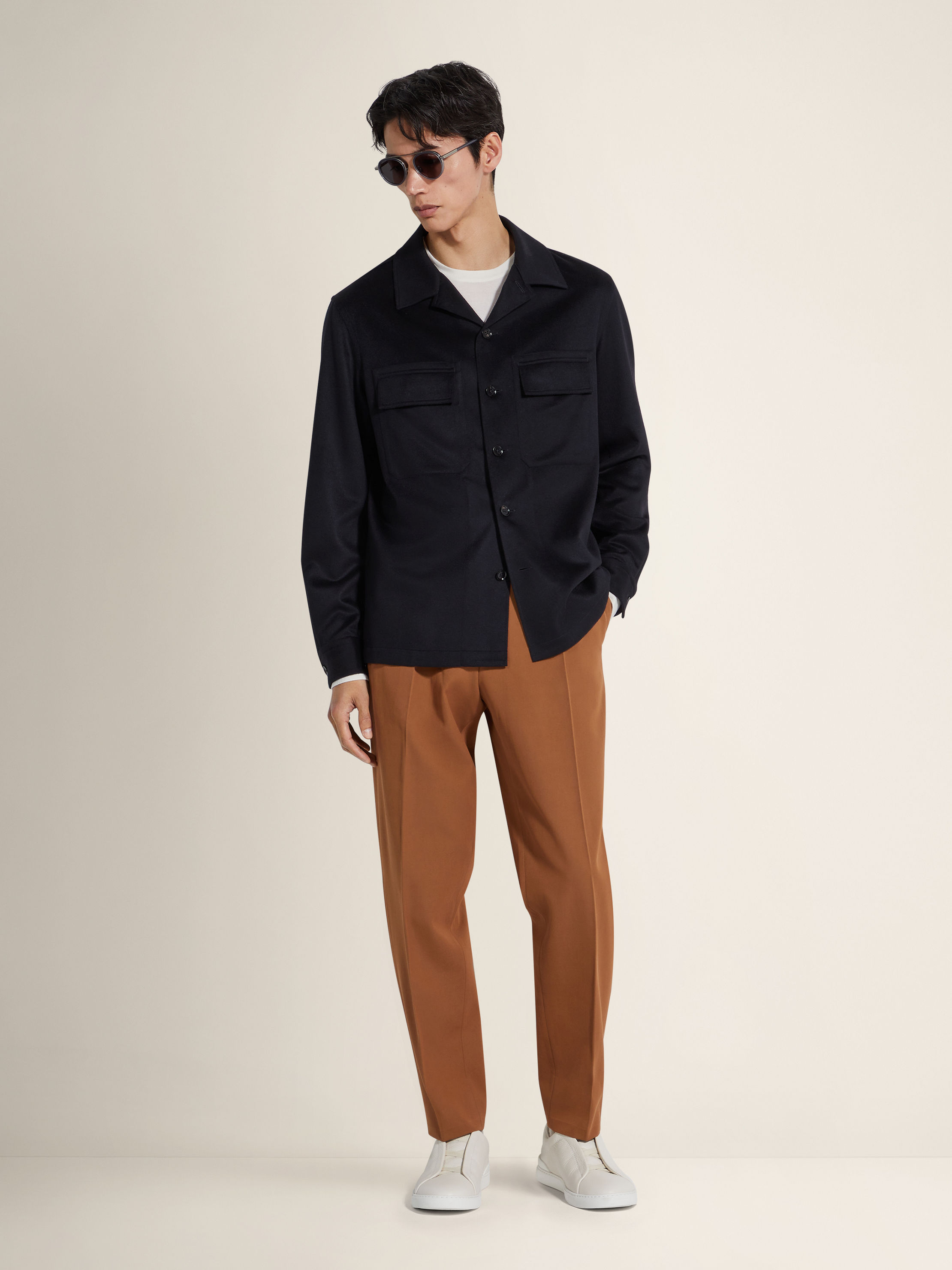 Zegna Alba Overshirt In Oasi Cashmere