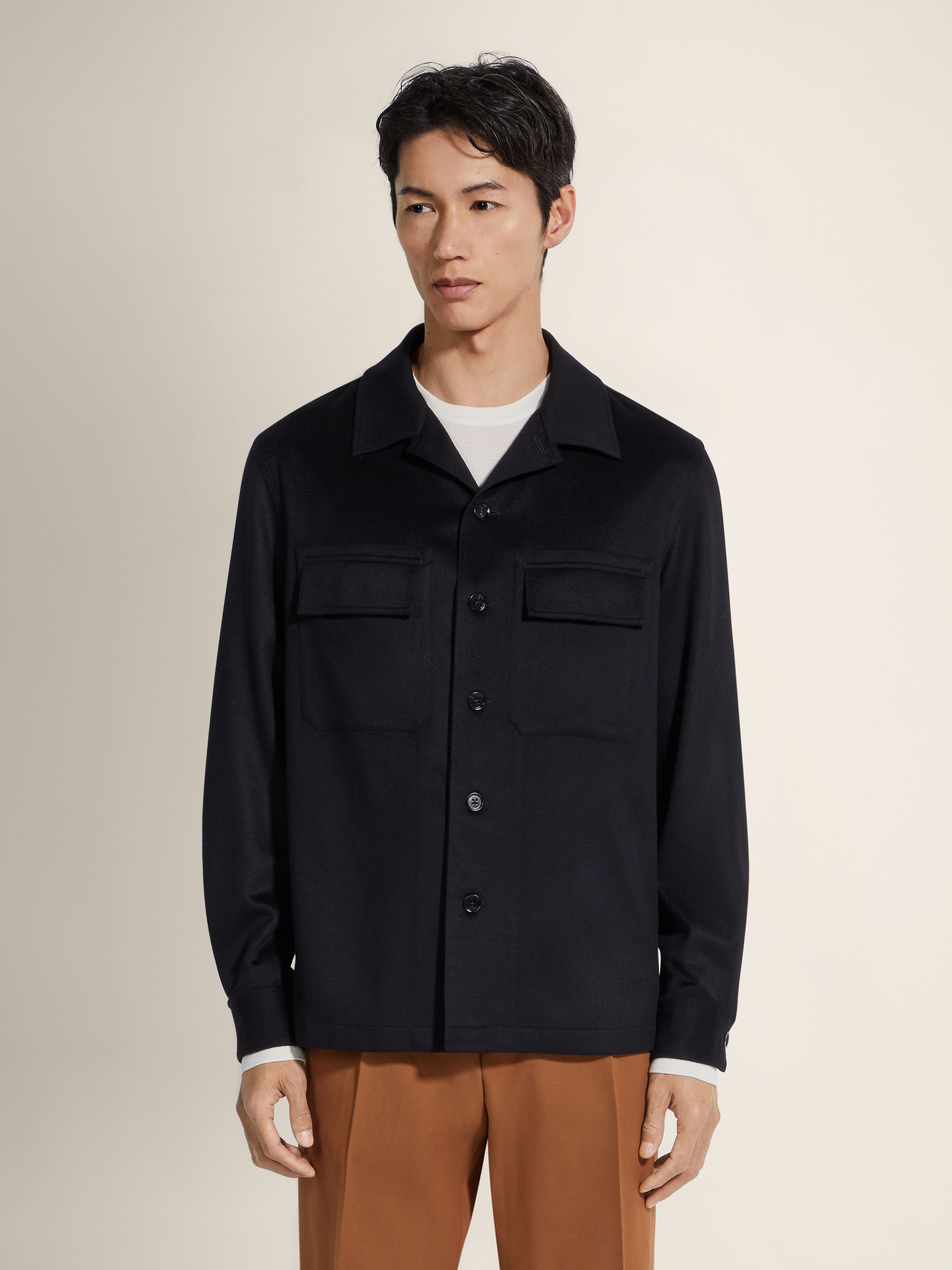 Zegna Alba Overshirt In Oasi Cashmere