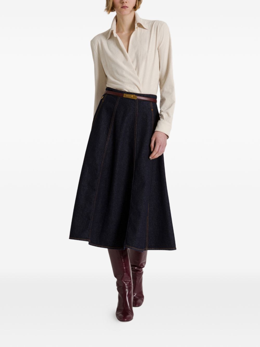 Alberta Ferreti Alberta Ferretti Black Silk Skirt