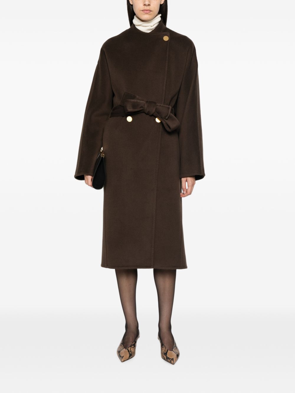 Alberta Ferreti Alberta Ferretti Dark Brown Wool Coat