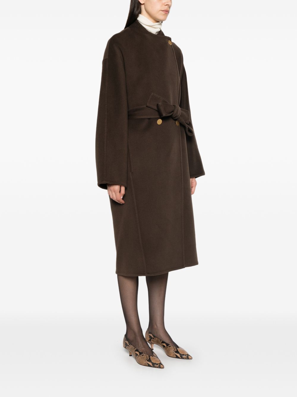 Alberta Ferreti Alberta Ferretti Dark Brown Wool Coat