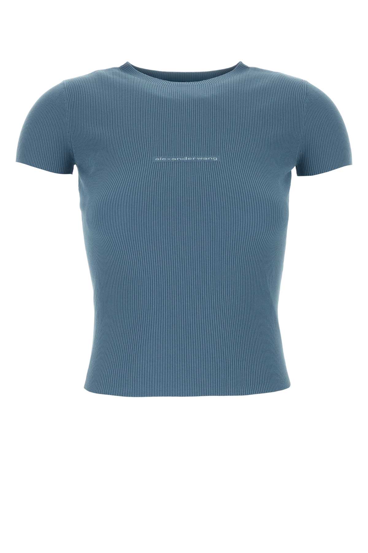 Alexander Wang Ss Crewneck Top W/ Jacquard Logo