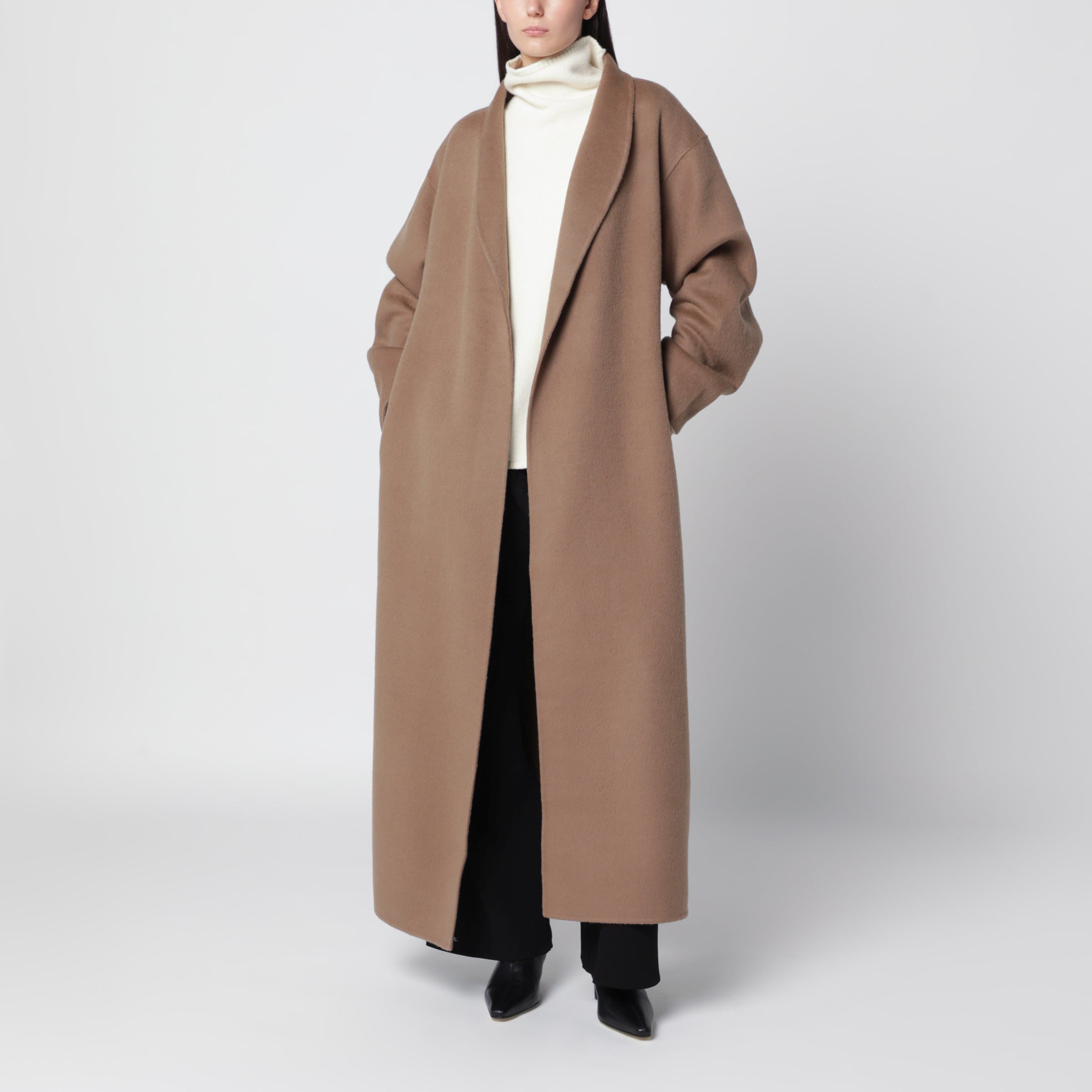 Almada Label Mara Tan Double-Face Wool Coat