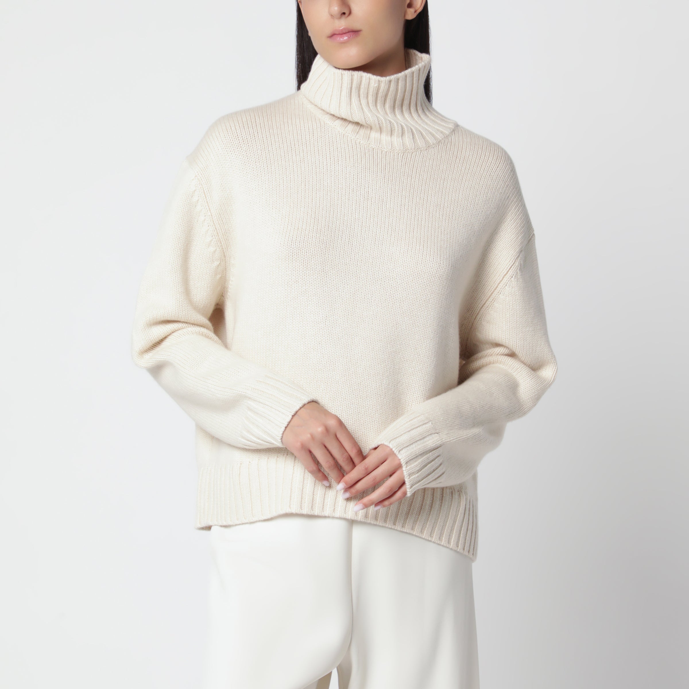 Almada Label Vanilla Nola Turtleneck Sweater In Wool 