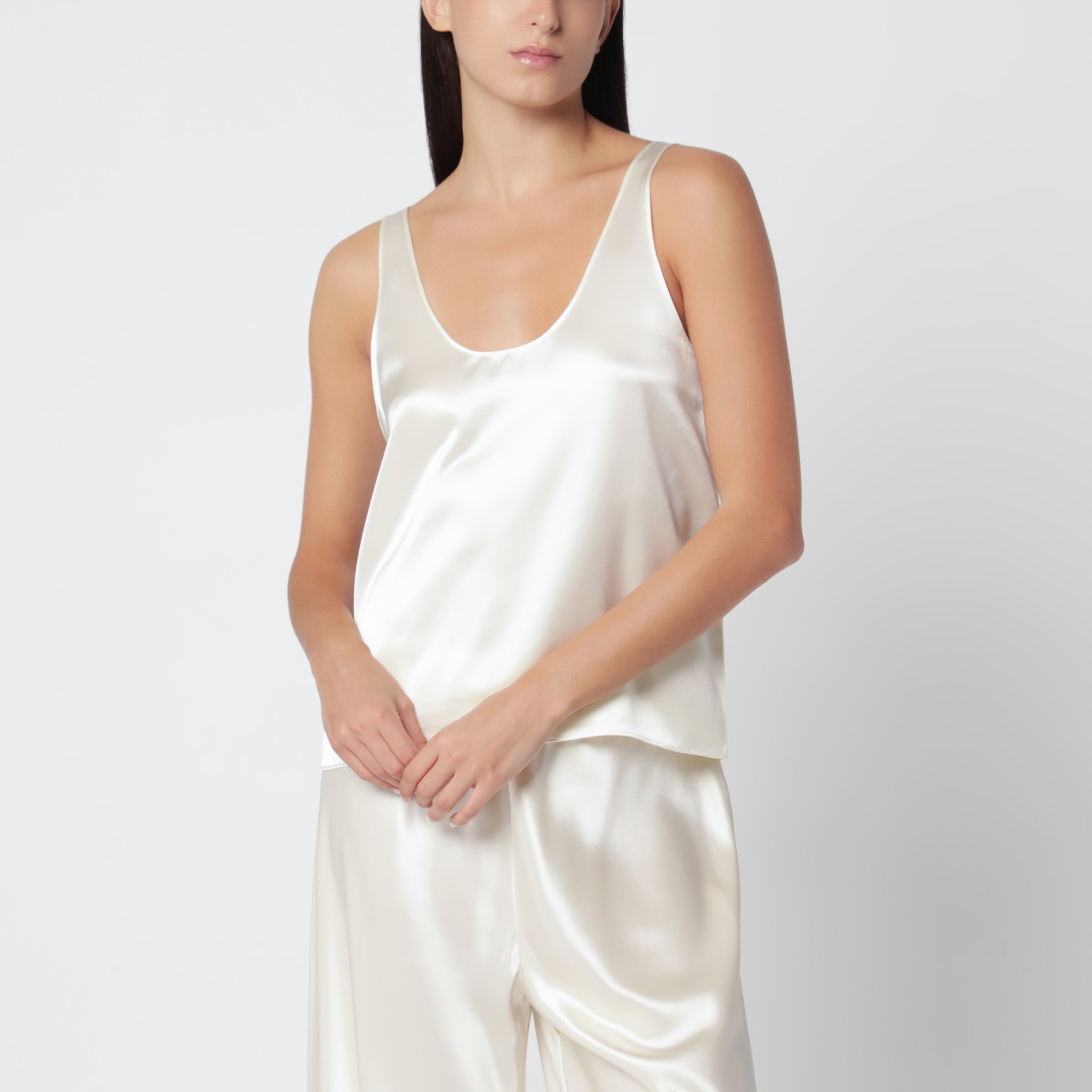 Almada Label Vanilla Romy Top In Satin