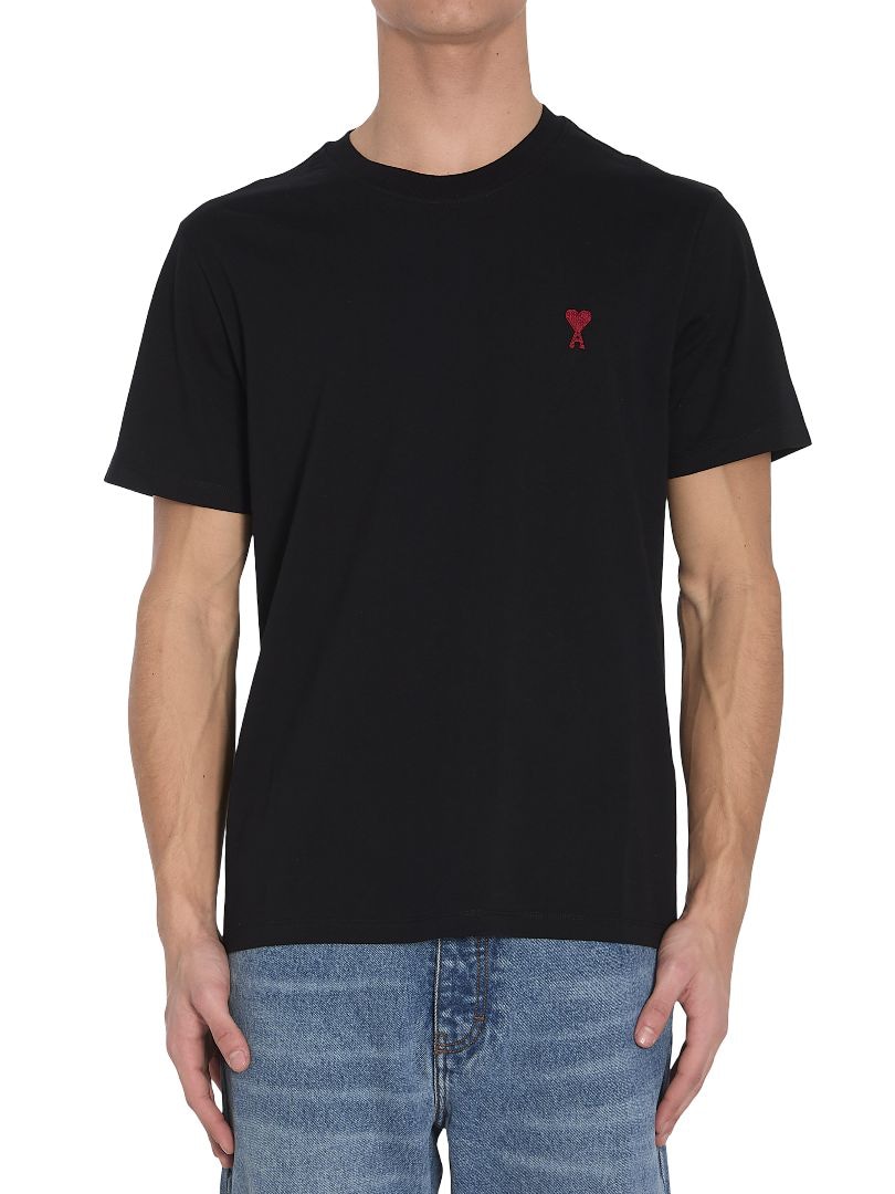 Ami Black Cotton T Shirt