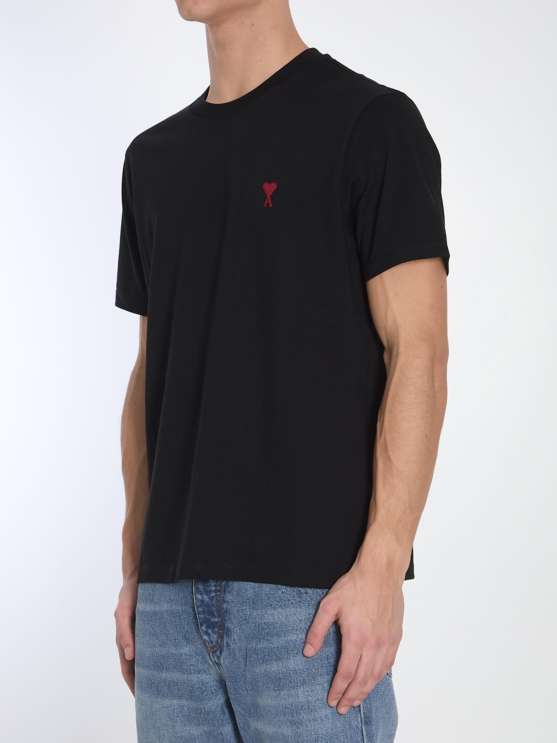 Ami Black Cotton T Shirt