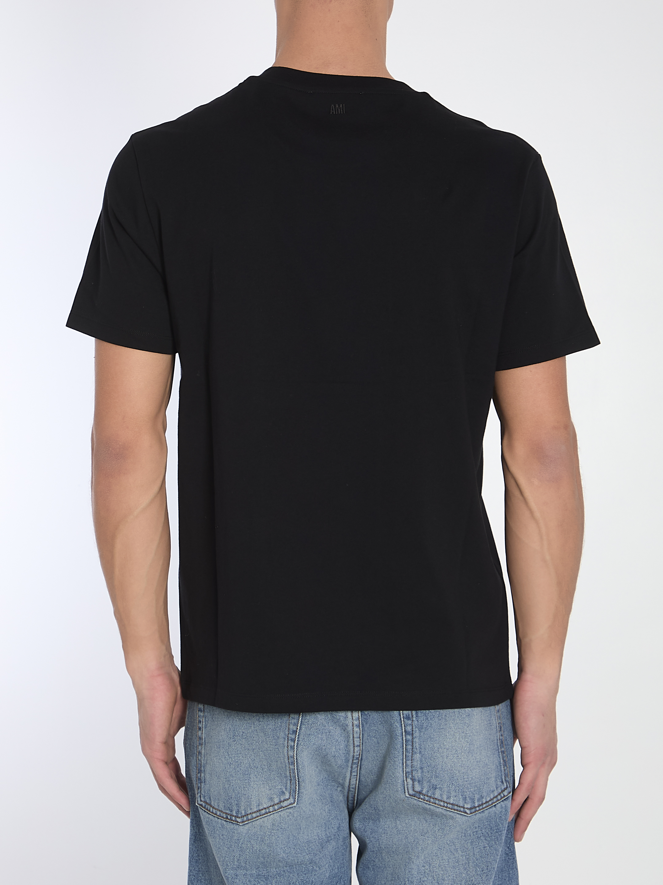 Ami Black Cotton T Shirt