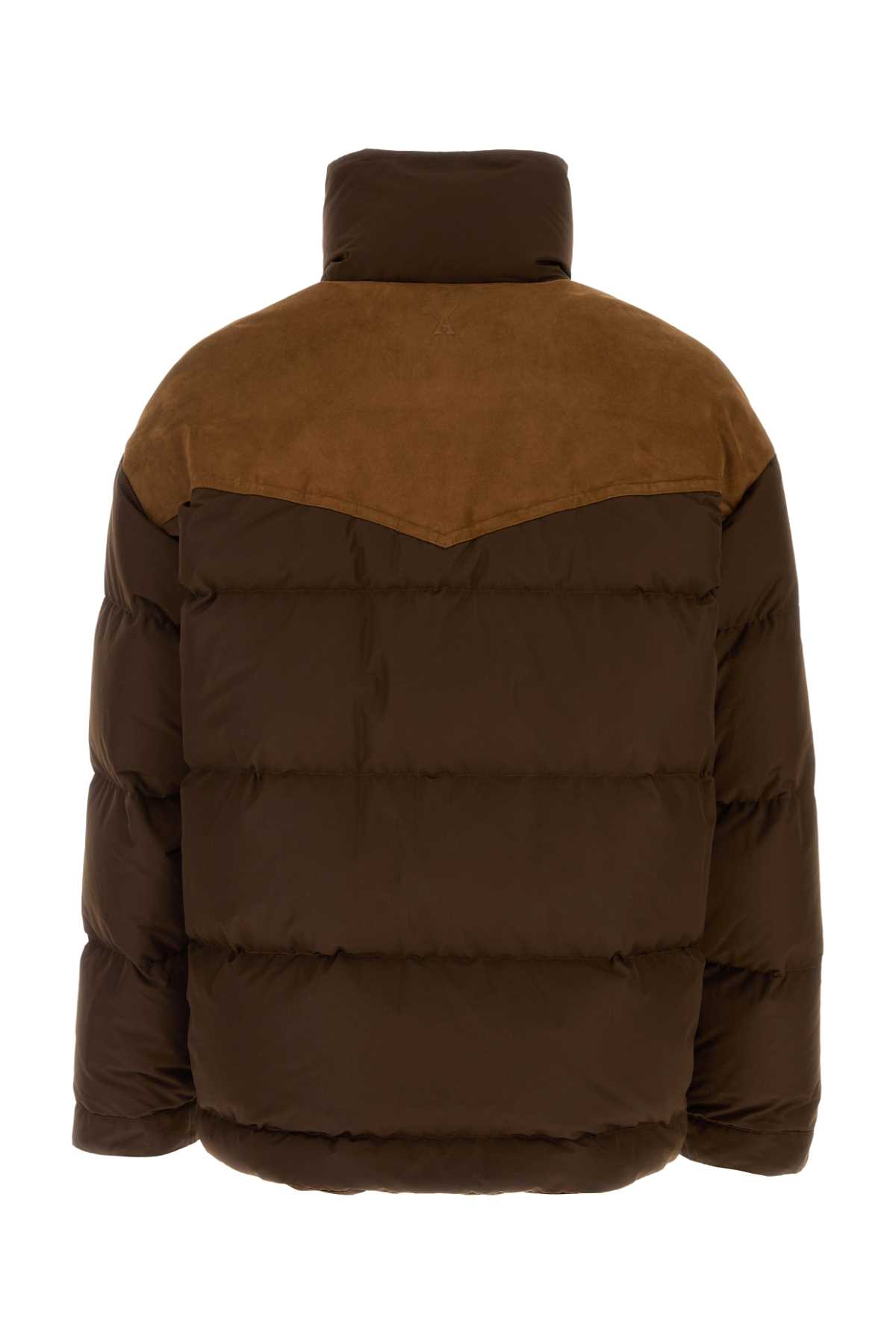 Ami Downjacketwithleatheryoke