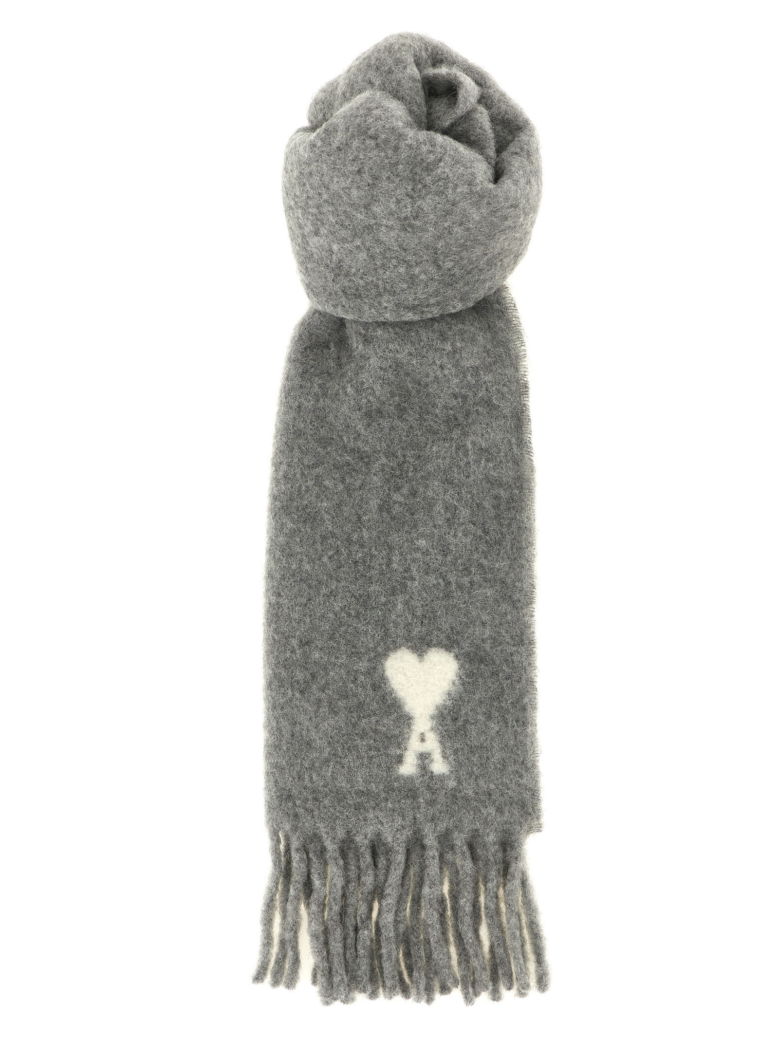 Ami paris Adc Logo Scarf And Fringes