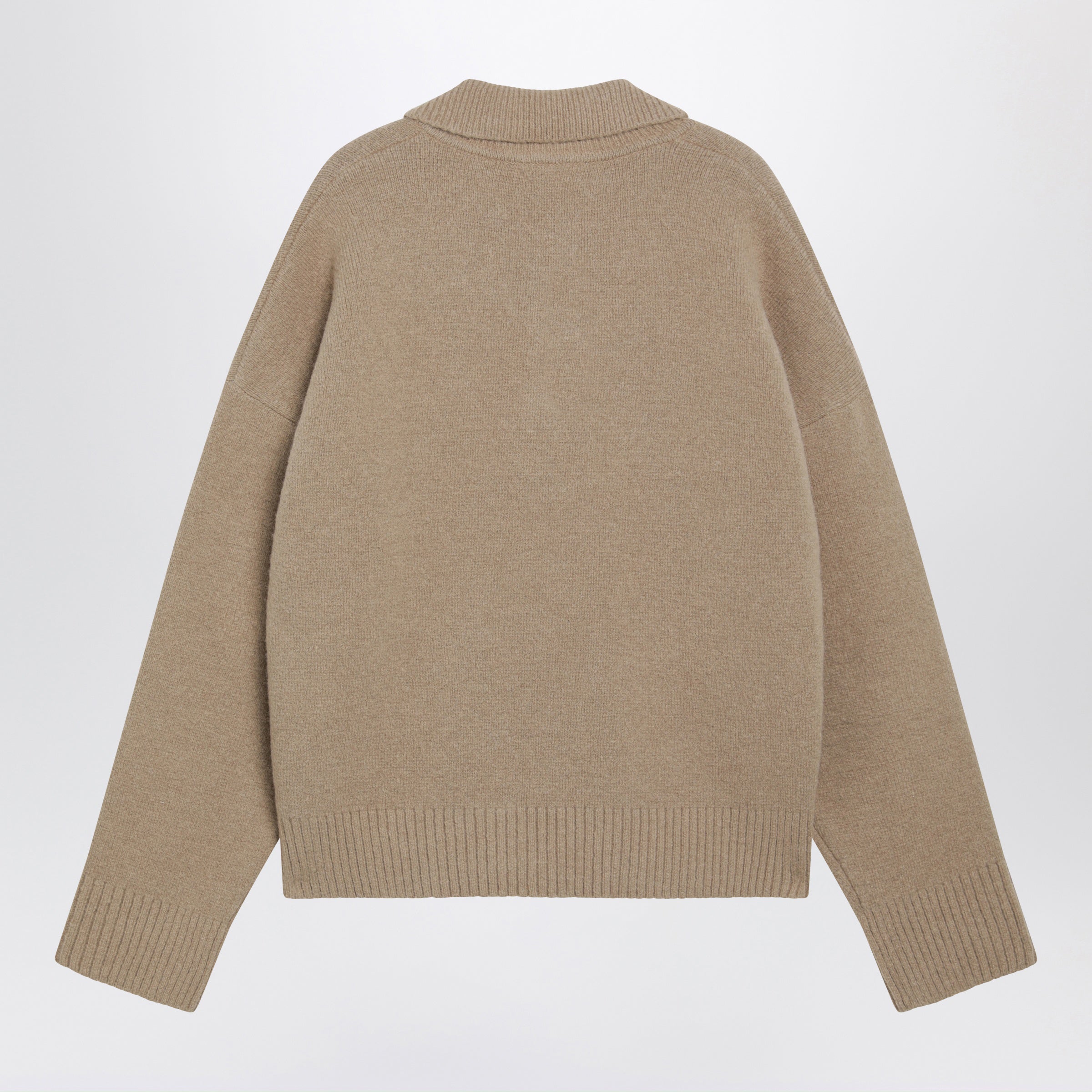 Ami paris Ami De Coeur Beige Alpaca-Blend Polo Swe