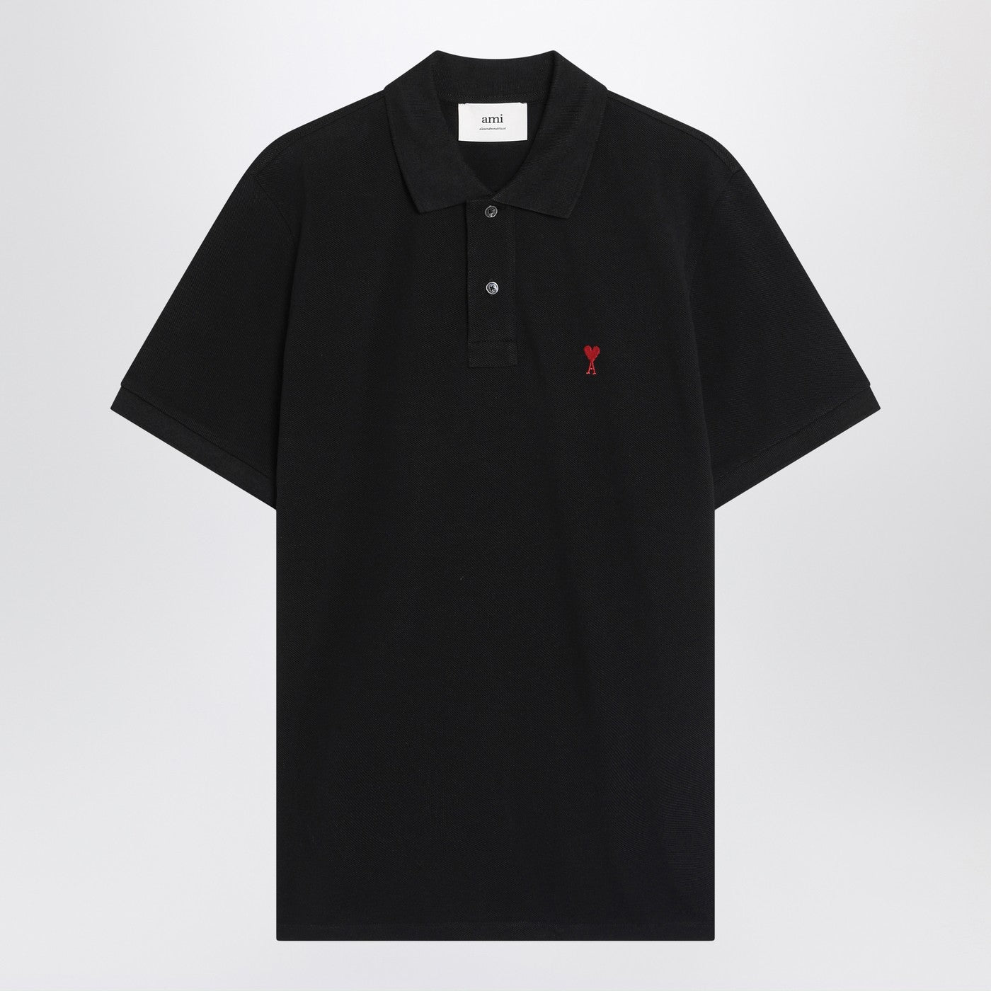 Ami paris Ami De Coeur Black Polo Shirt