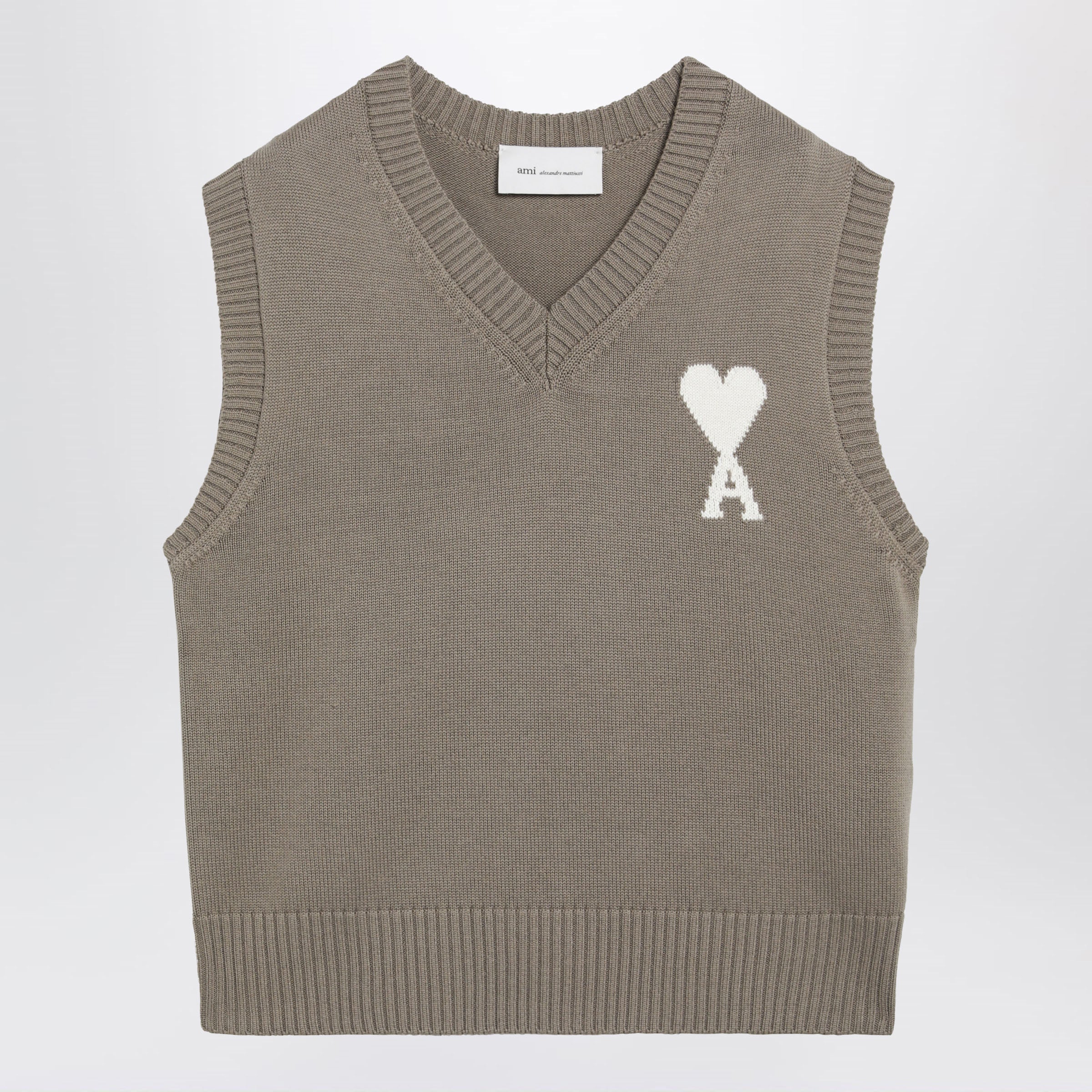 Ami paris Ami De Coeur Vest In Beige / Ecru