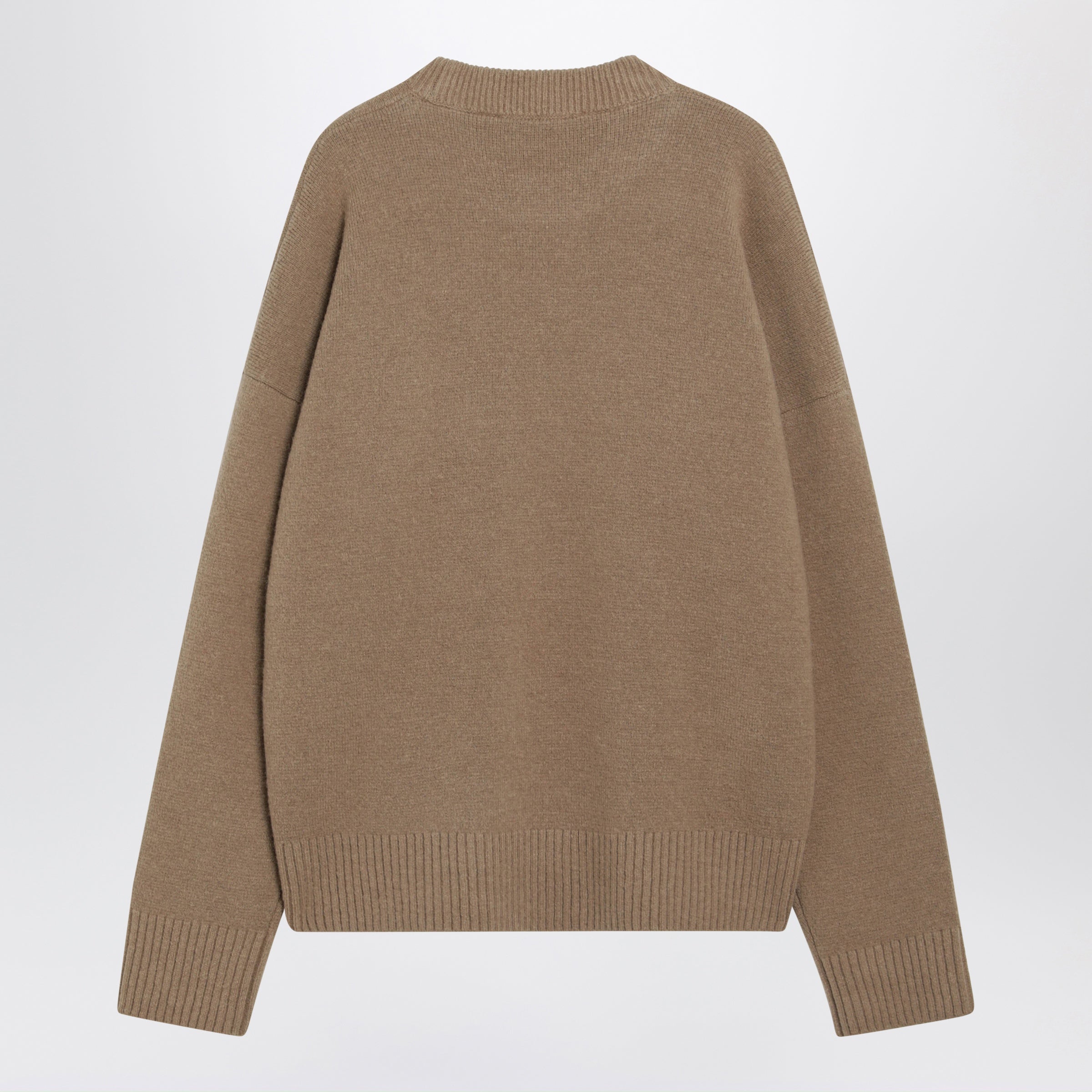 Ami paris Beige Ami De Coeur Wool Sweater