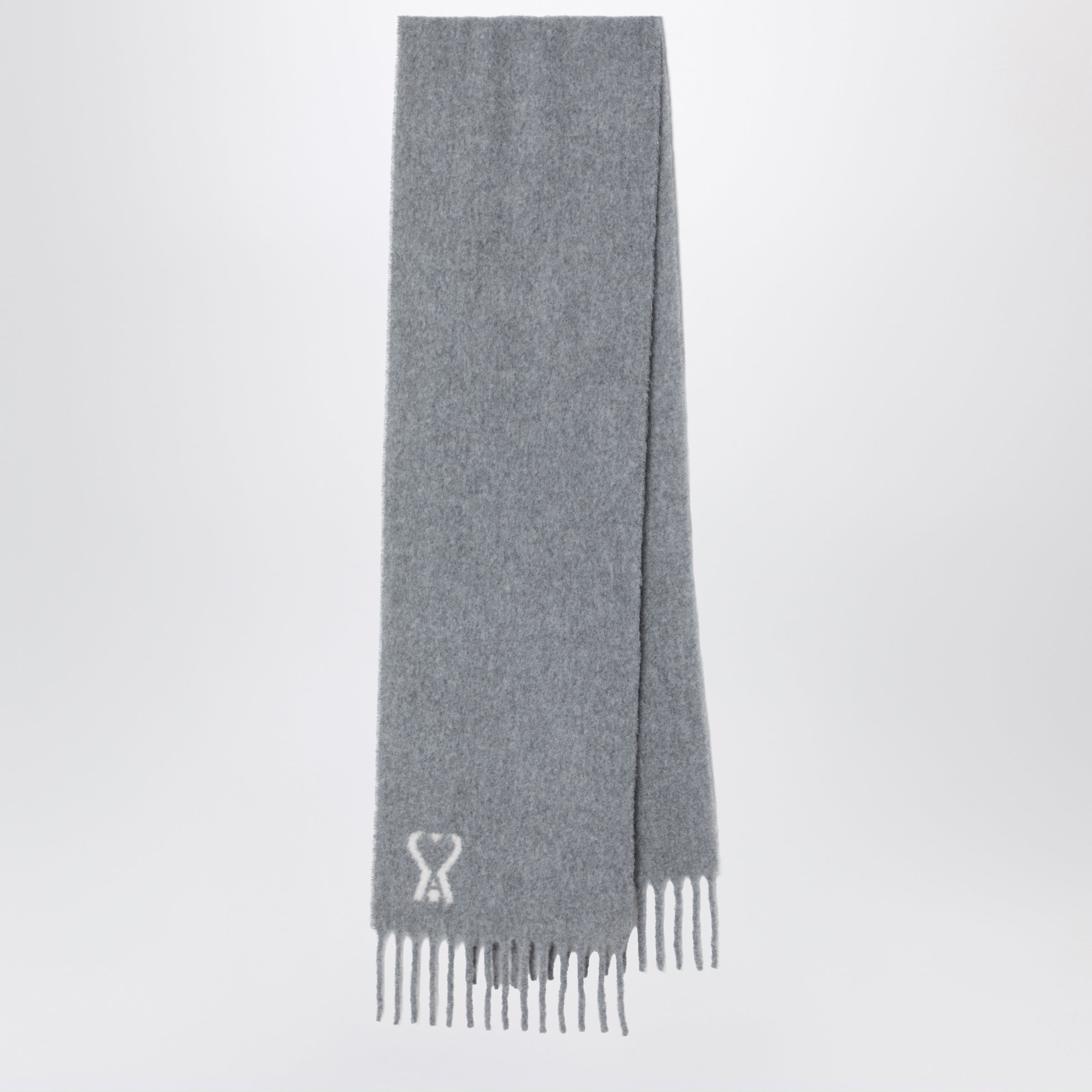 Ami paris Grey Ami De Coeur Scarf