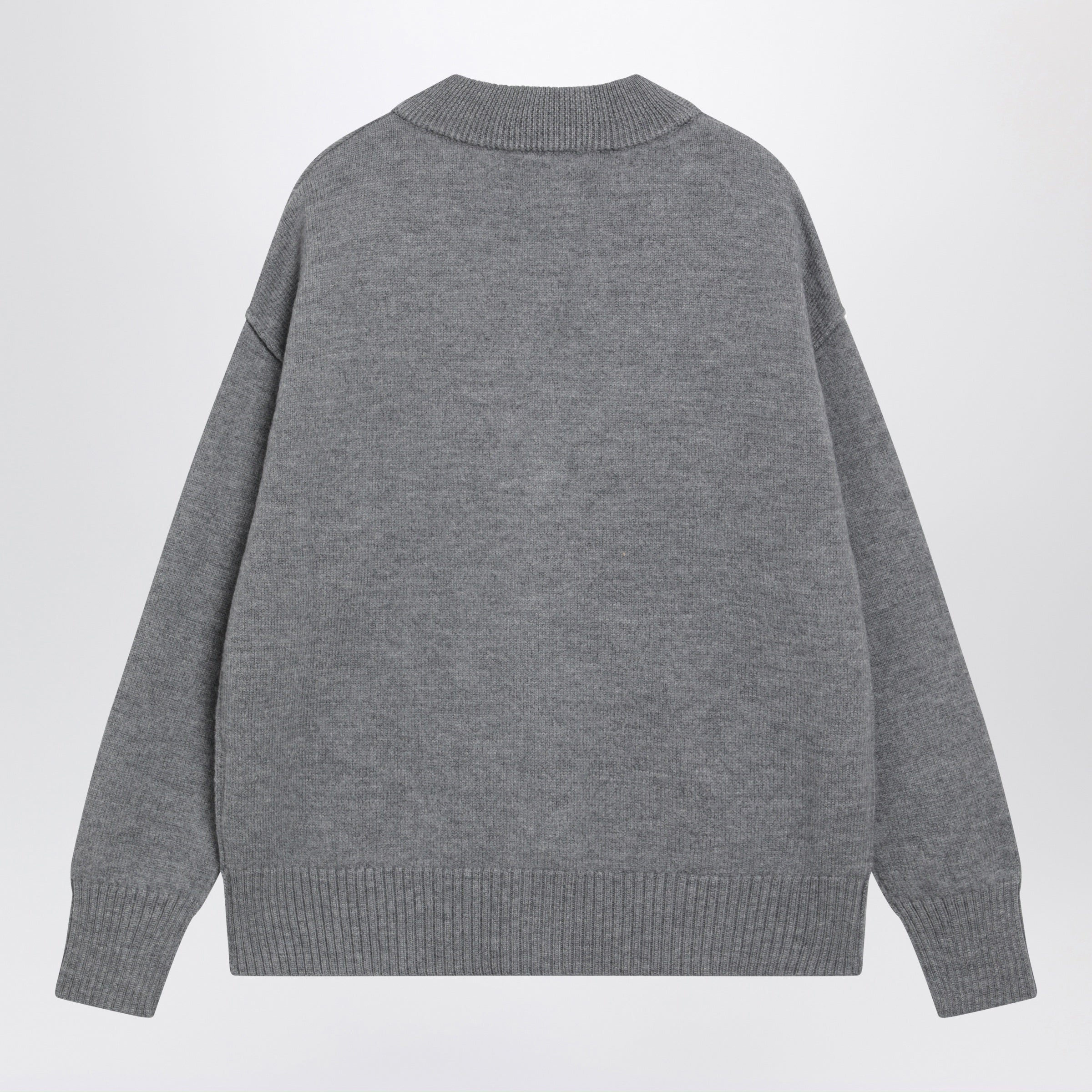 Ami paris Grey Ami De Coeur Wool Cardigan