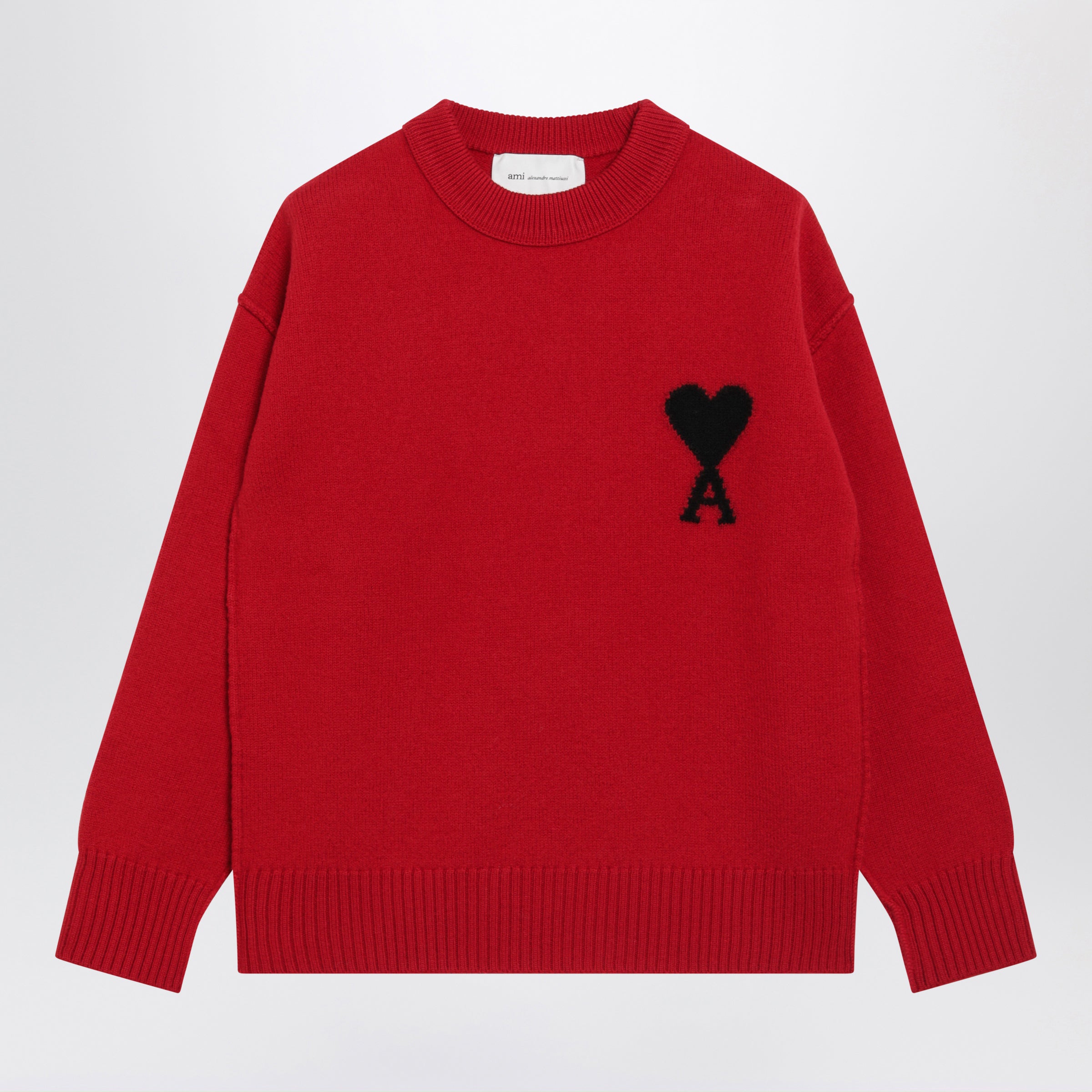 Ami paris Ruby Red Ami De Coeur Virgin Wool Sweate