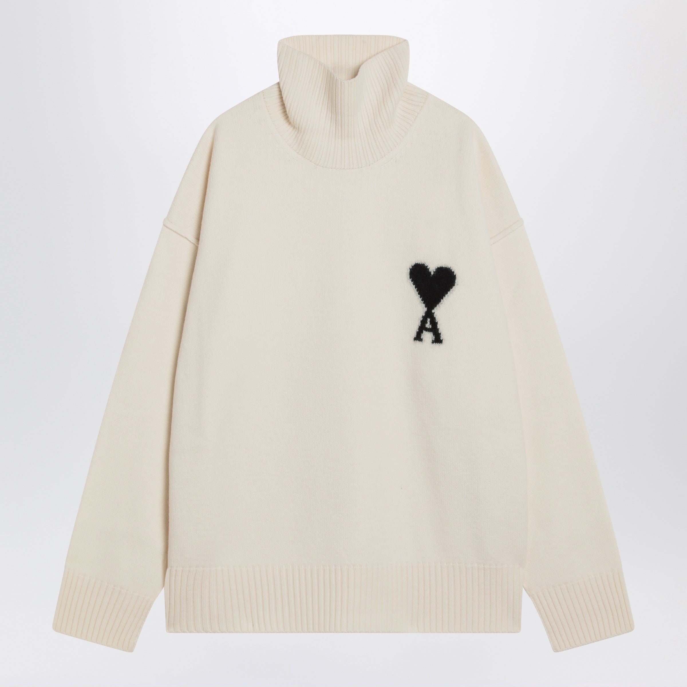 Ami paris White Ami De Coeur Turtleneck Sweater