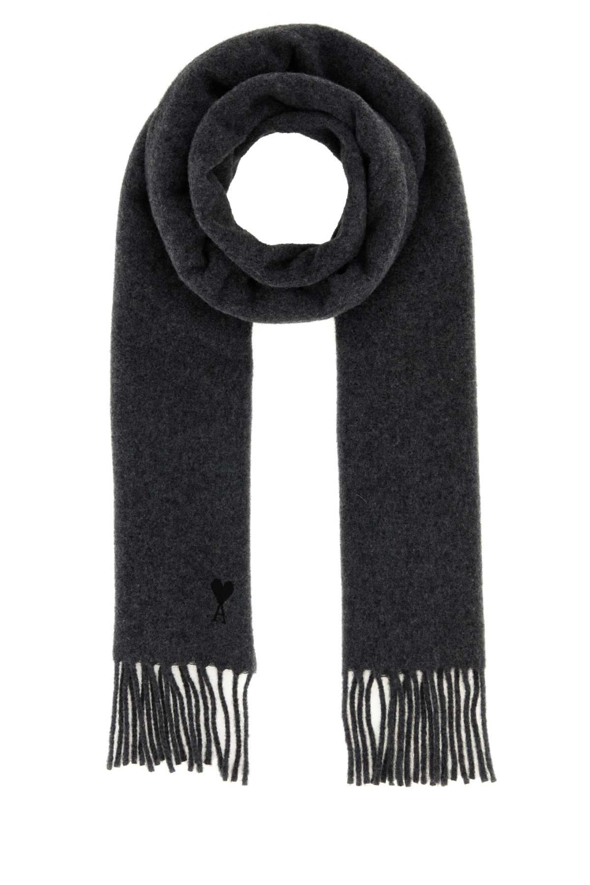 Ami Quota-Woolscarfwithamidecoeurembroidery