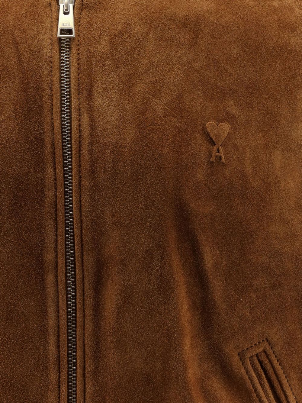 Ami Tobacco Cow Leather Jacket