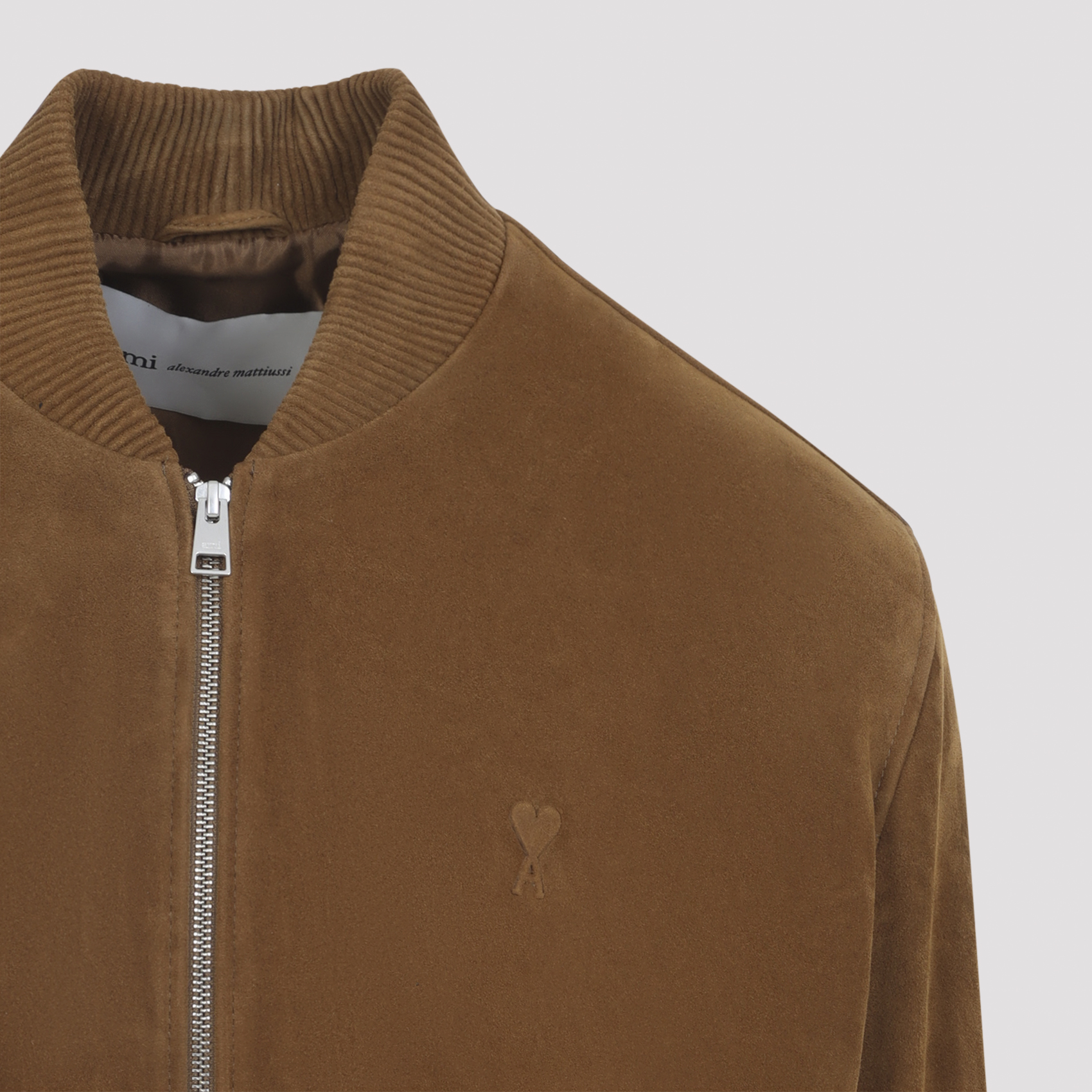 Ami Tobacco Cow Leather Jacket