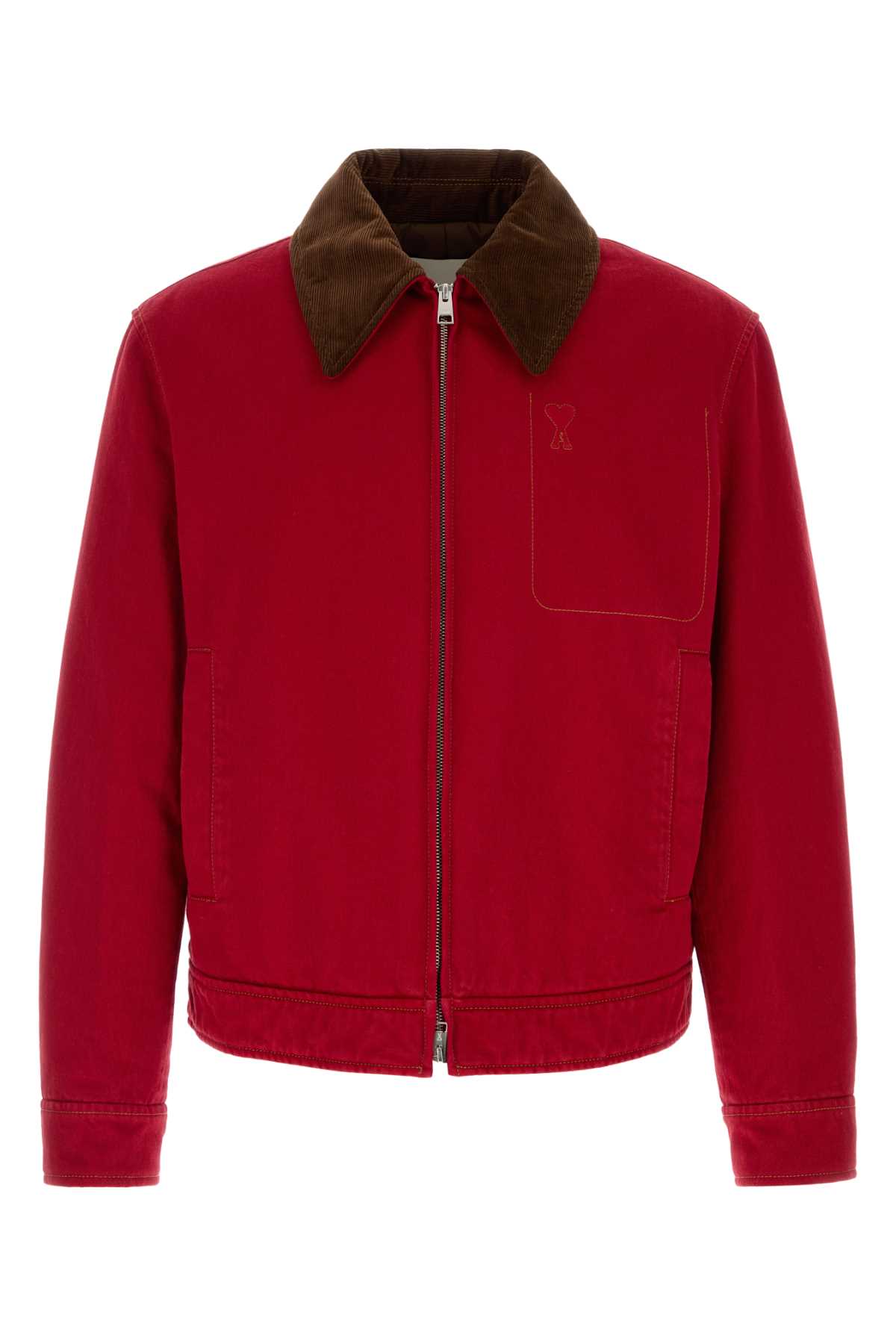 Ami Zippedamidecoeurjacketwithvelvetcollar