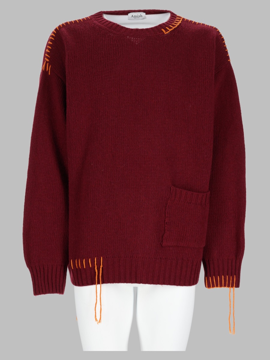 Amish Maglia "Crew Crop" In Lana