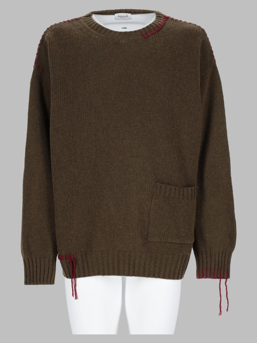 Amish Maglia "Crew Crop" In Lana