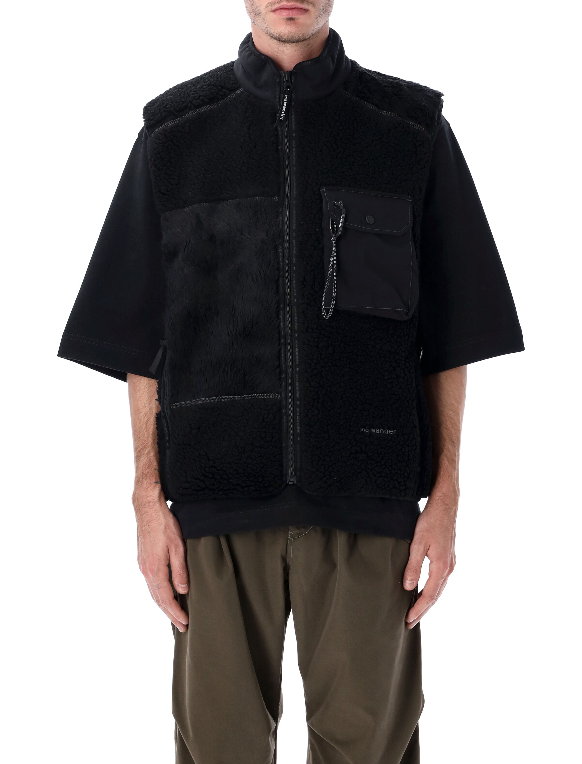And Wander Mix Boa Patchwork Vest