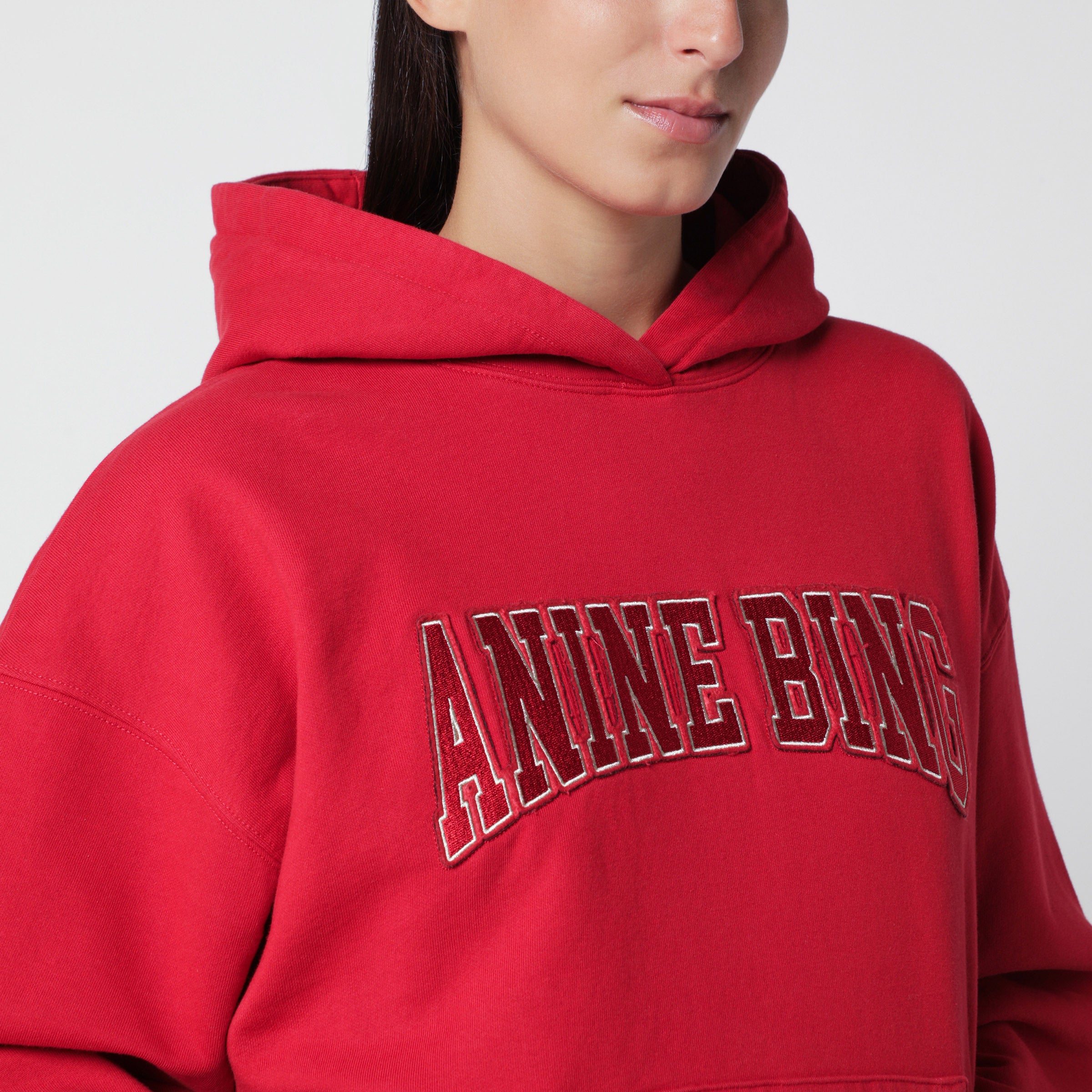 Anine bing Harvey Red Cotton Hoodie