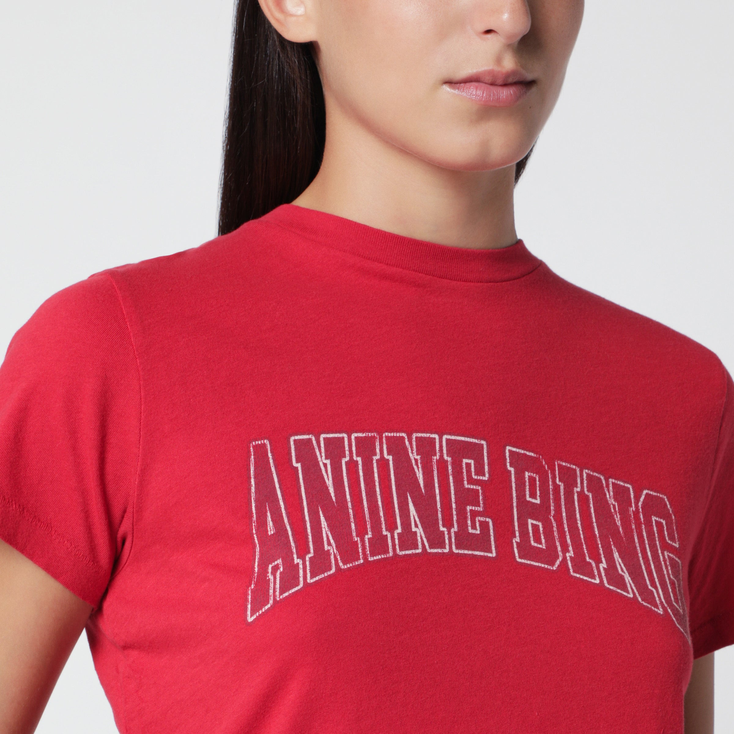 Anine bing Shelley Red Cotton T-Shirt