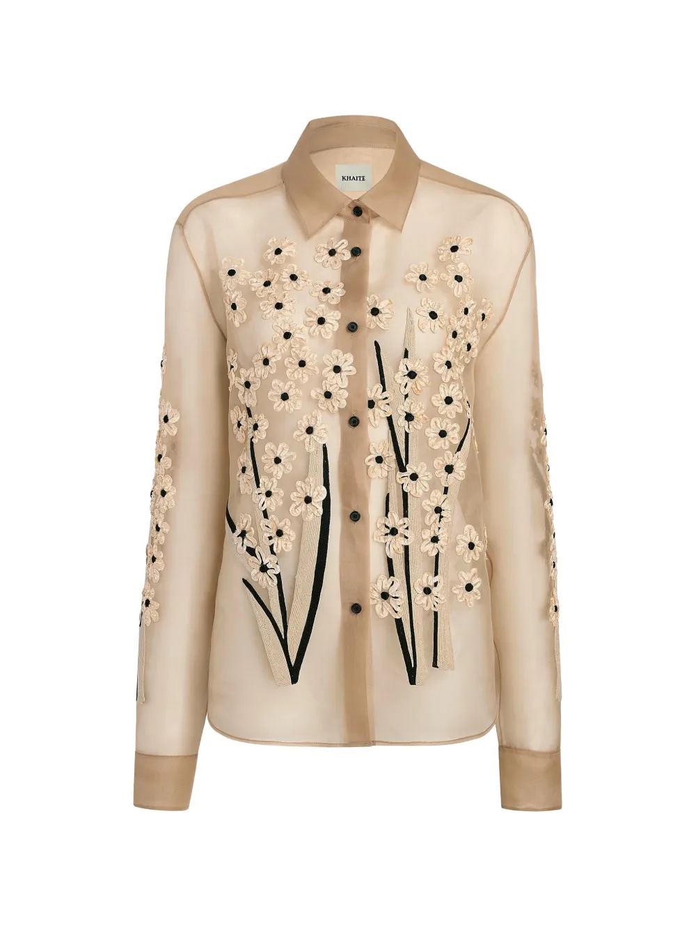 Khaite Argo Floral Shirt Beige
