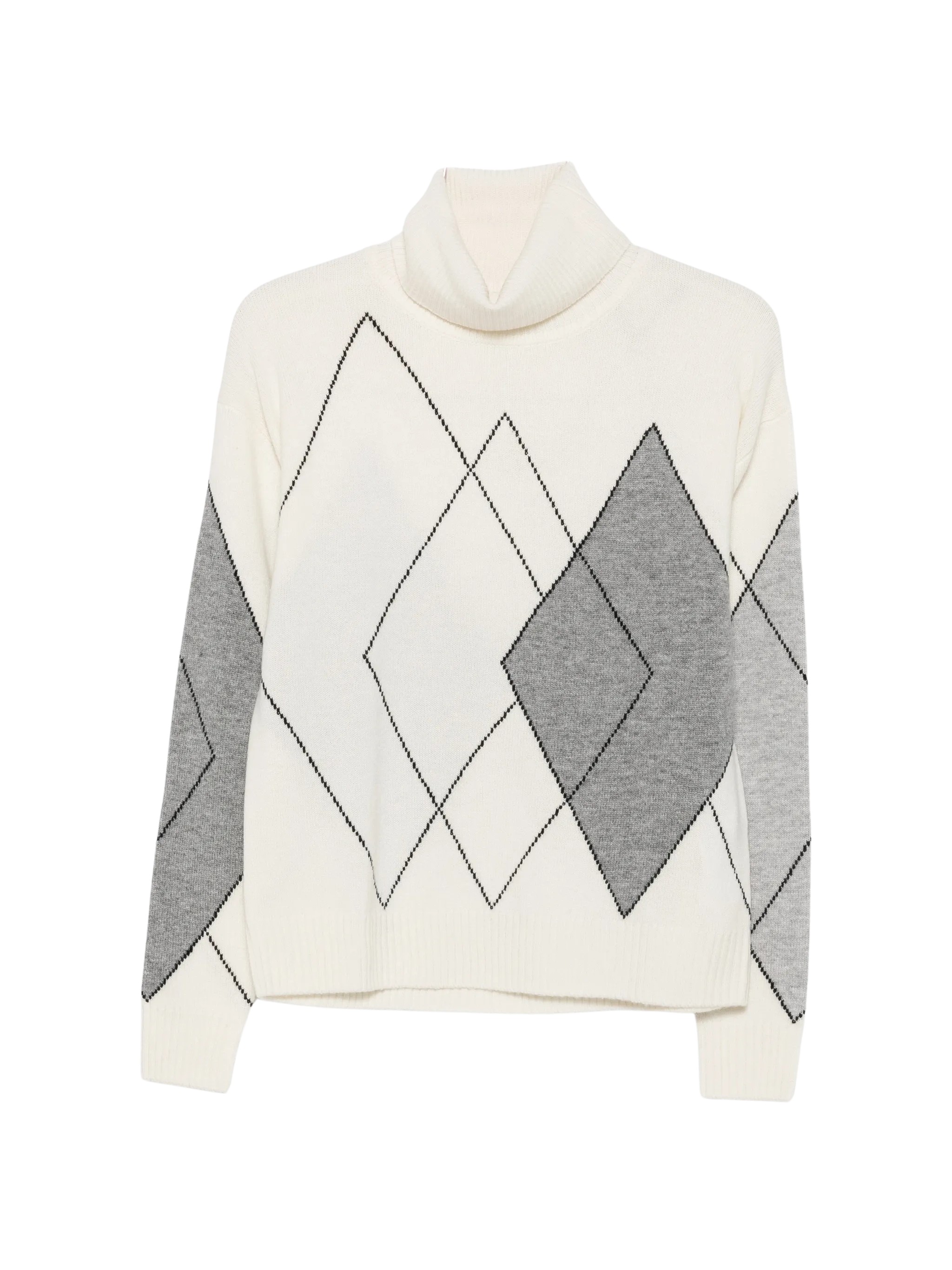 Seventy Venezia Argyle-Pattern Roll-Neck Sweater