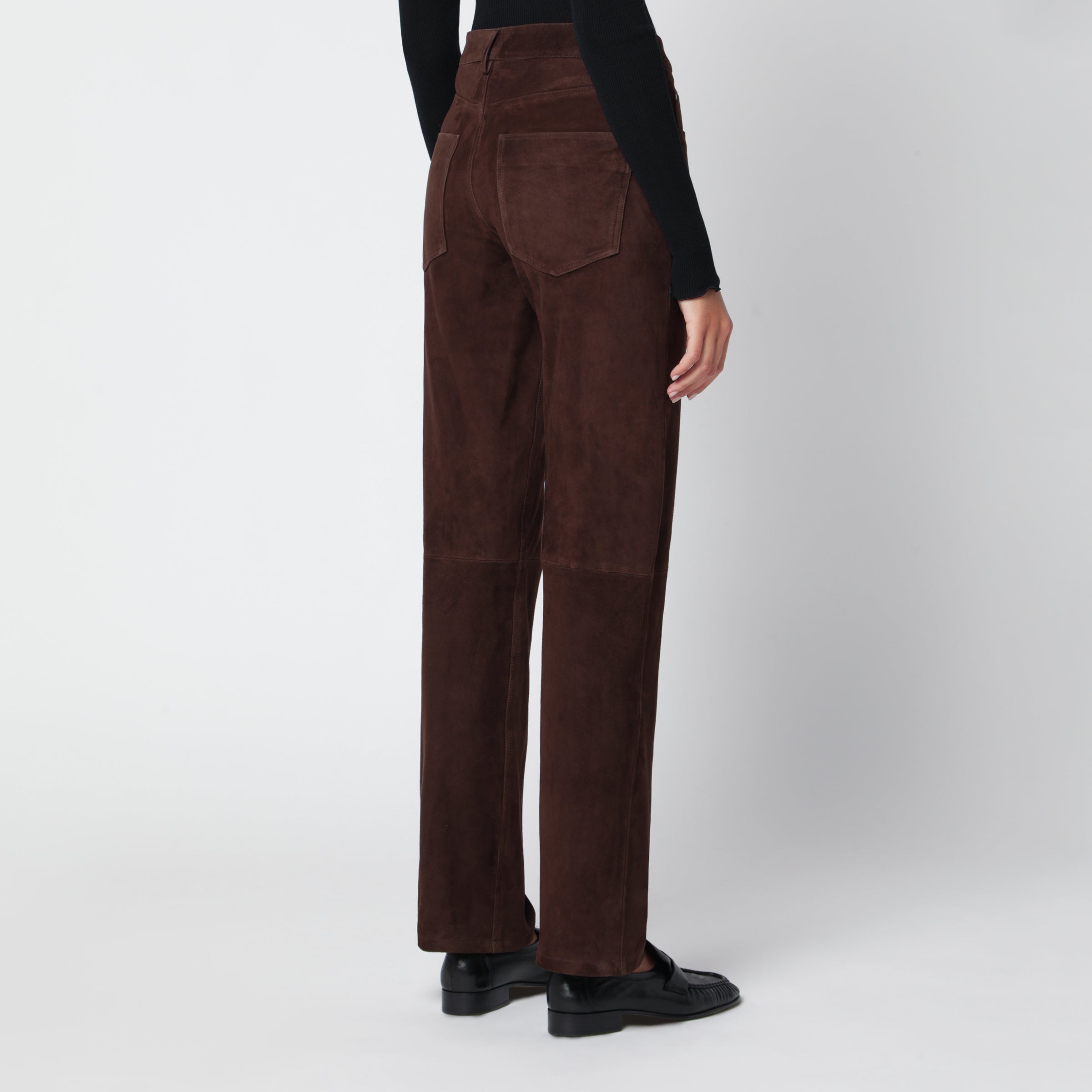 Arma Jean Trousers In Suede, Brown