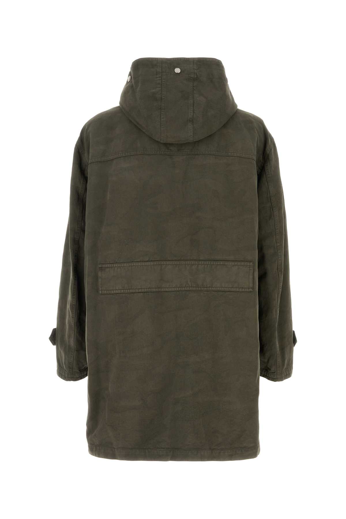 Fendi Army Green Cotton Parka Coat