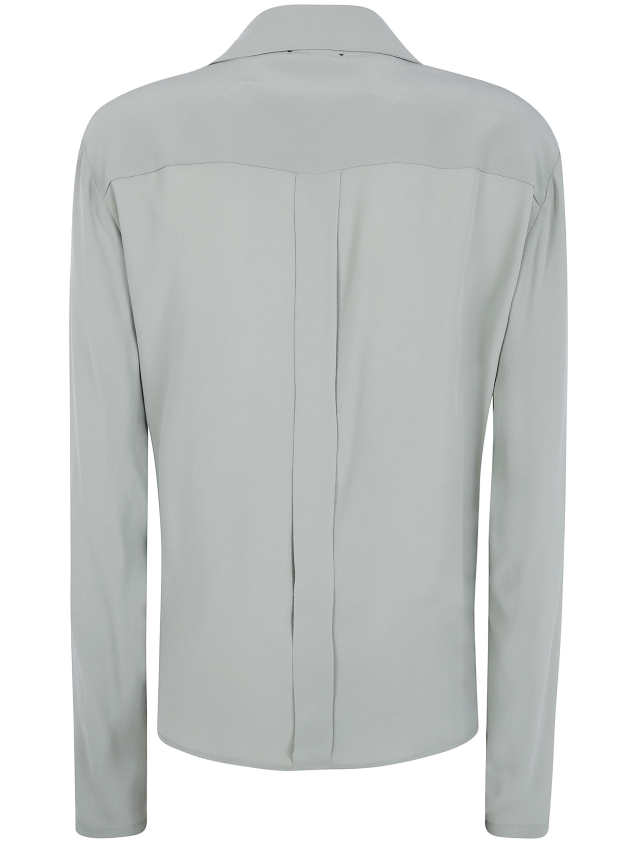 Ibrigu Asymmetrical Silk Shirt With Contrasting