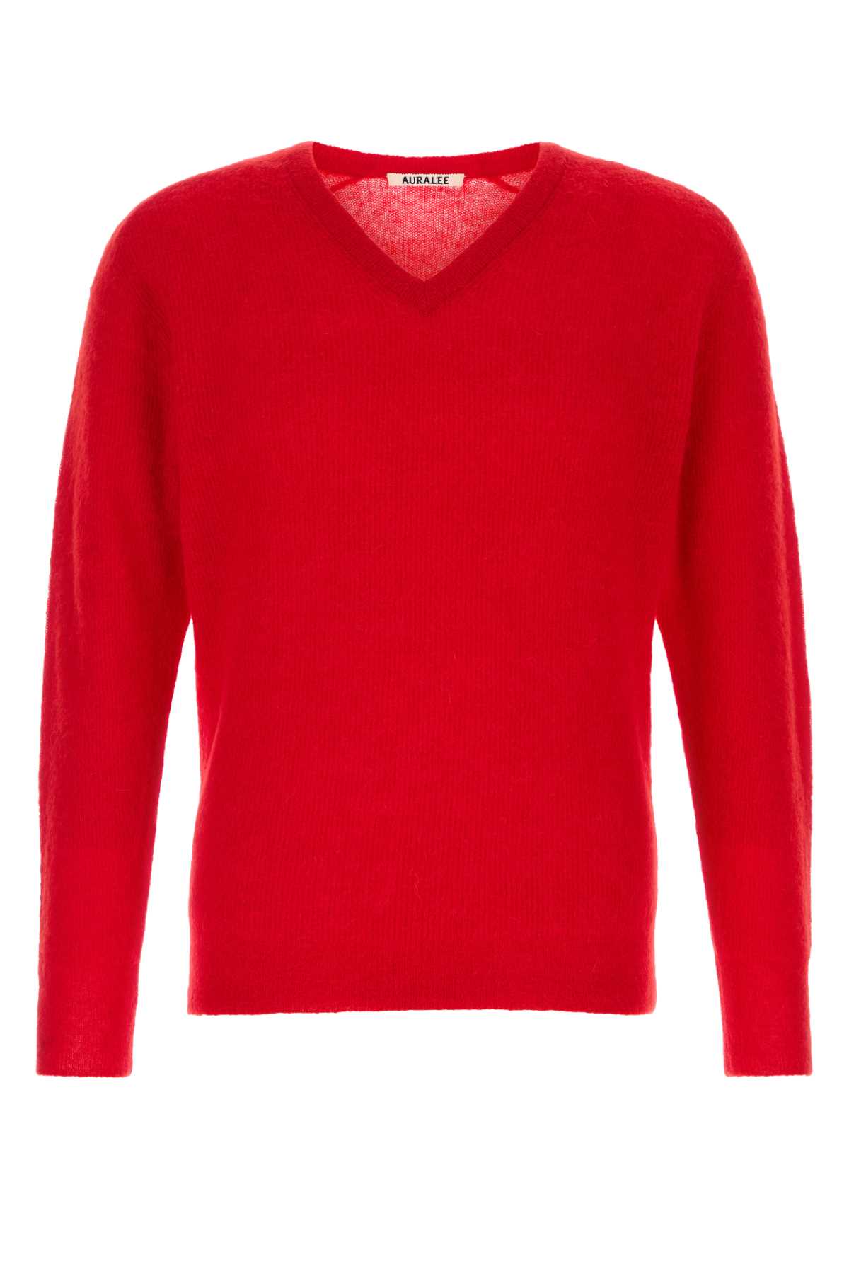 Auralee Baby Suri Alpaca Sheer Knit V-Neck P/O