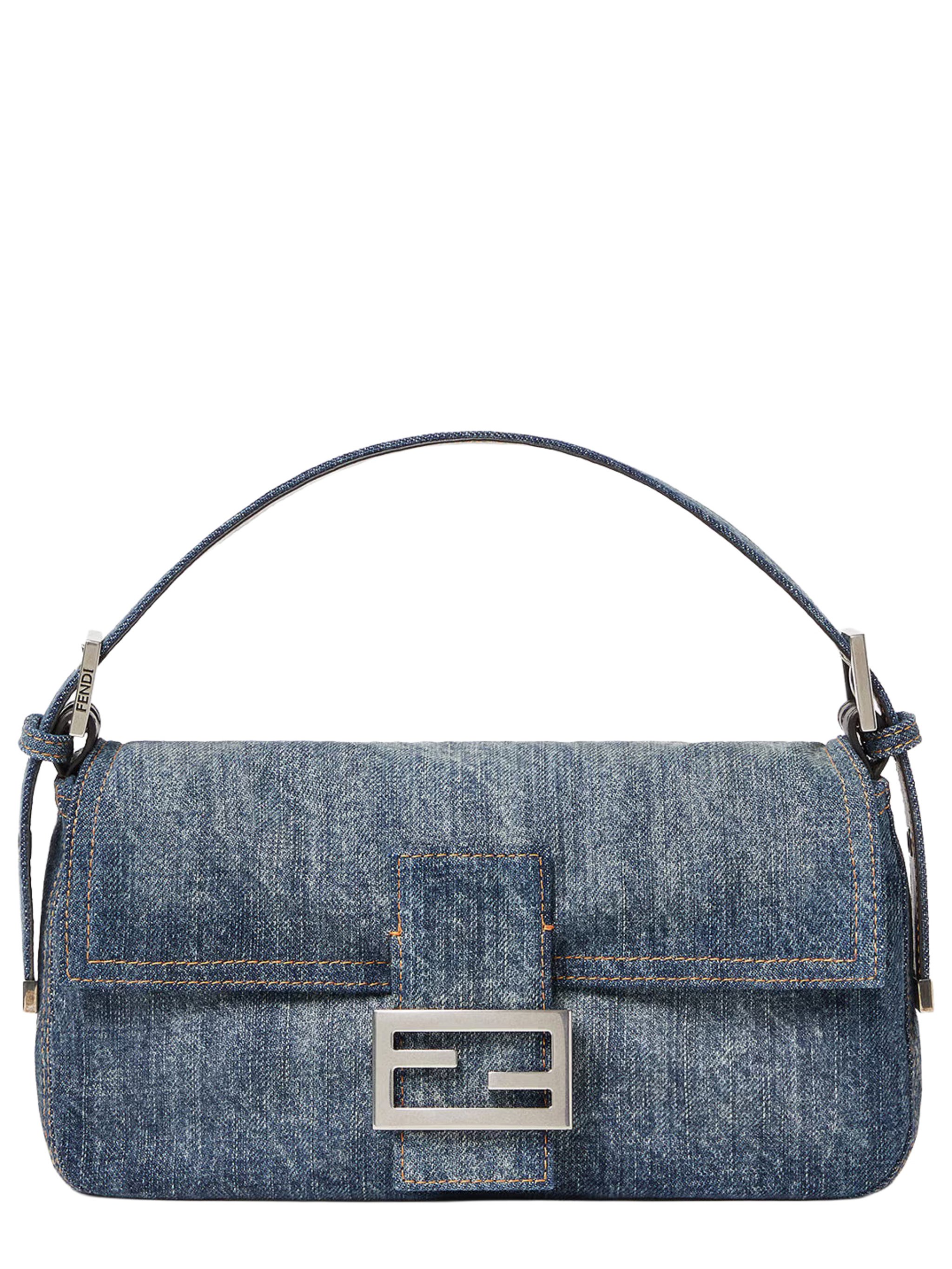 Fendi Baguette Denim Shoulder Bag