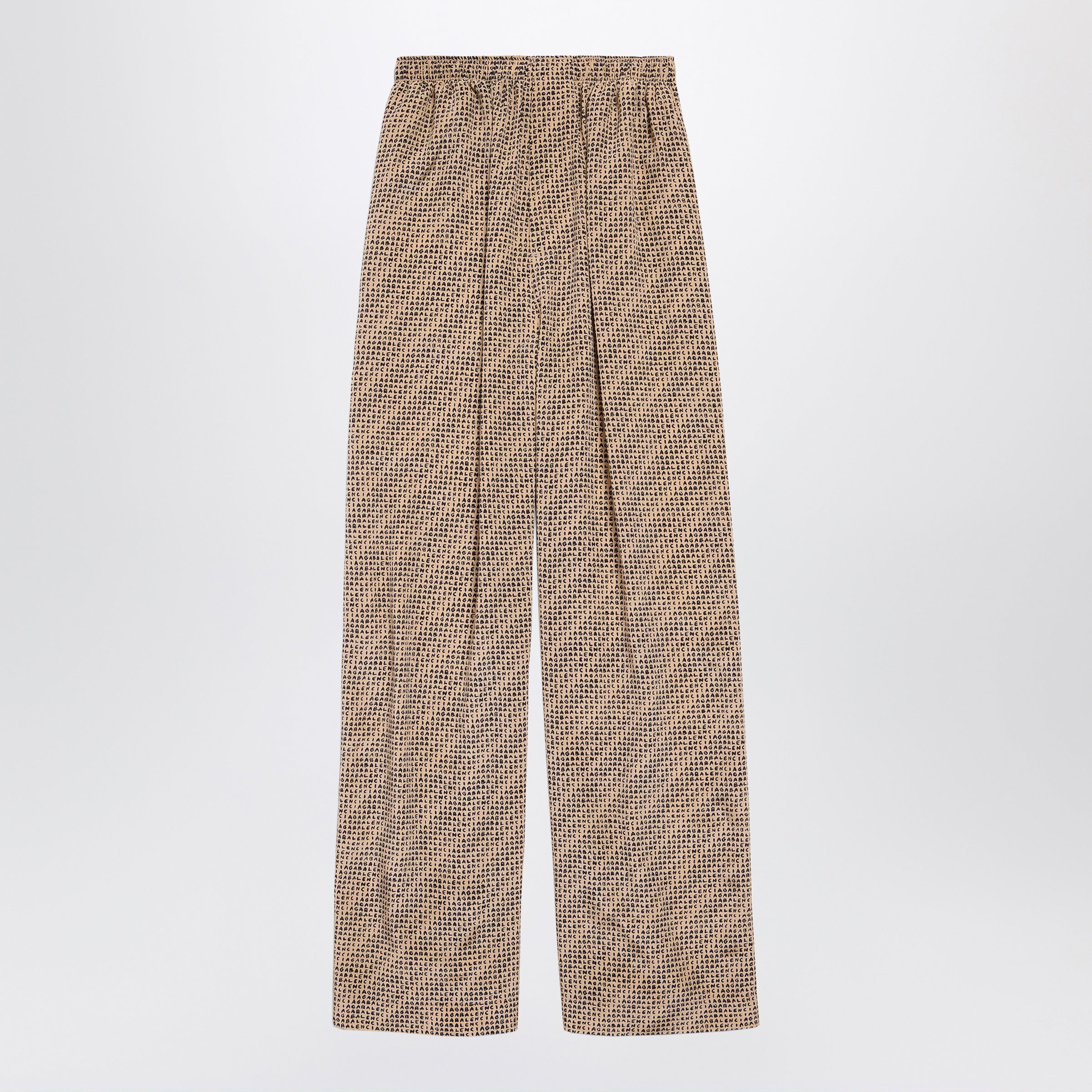 Balenciaga Beige And Black Monogram Silk Crêpe Trou