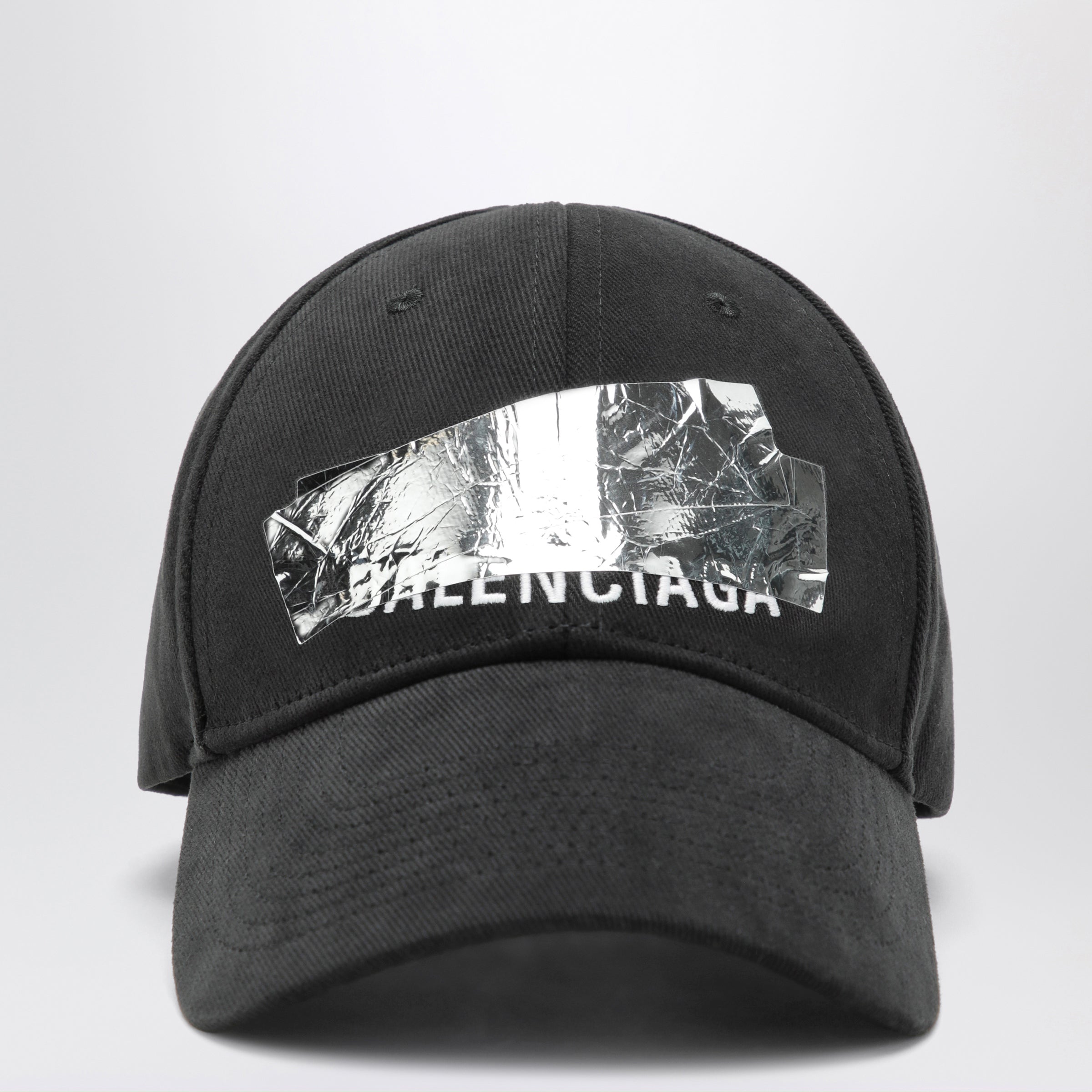 Balenciaga Black Baseball Cap With Graphic Logo Pat