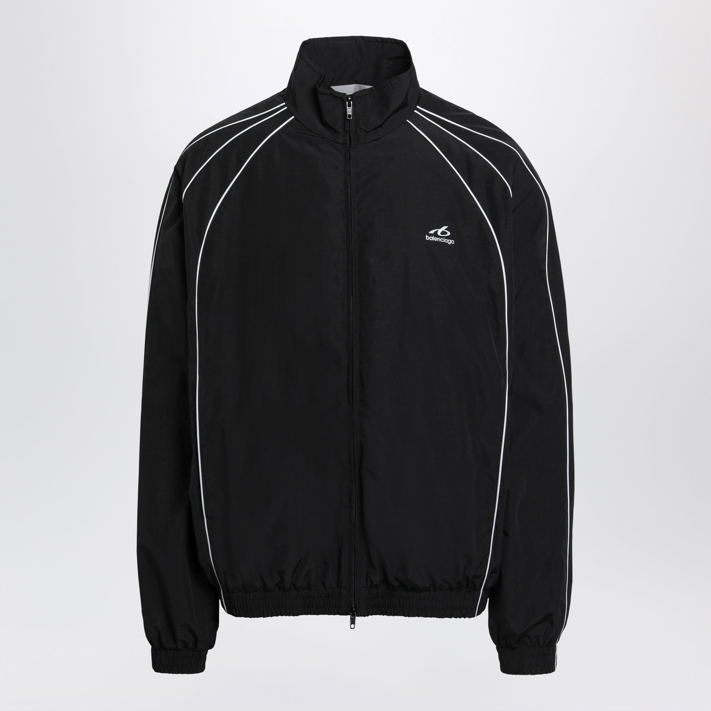 Balenciaga Black Zip-Up Sweatshirt In Cotton Blend