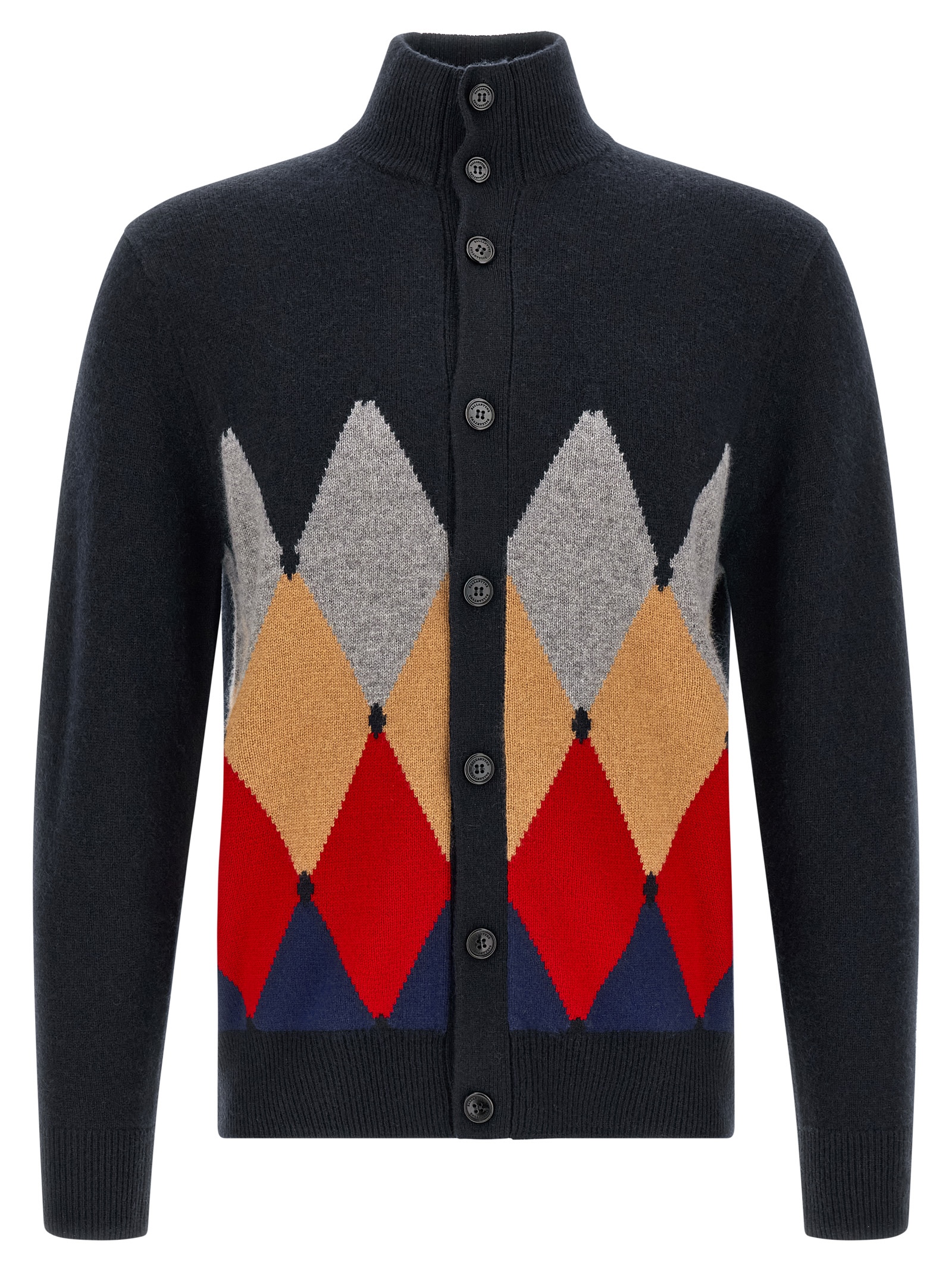 Ballantyne 'Classic Diamond' Diamond Intarsia Cardi