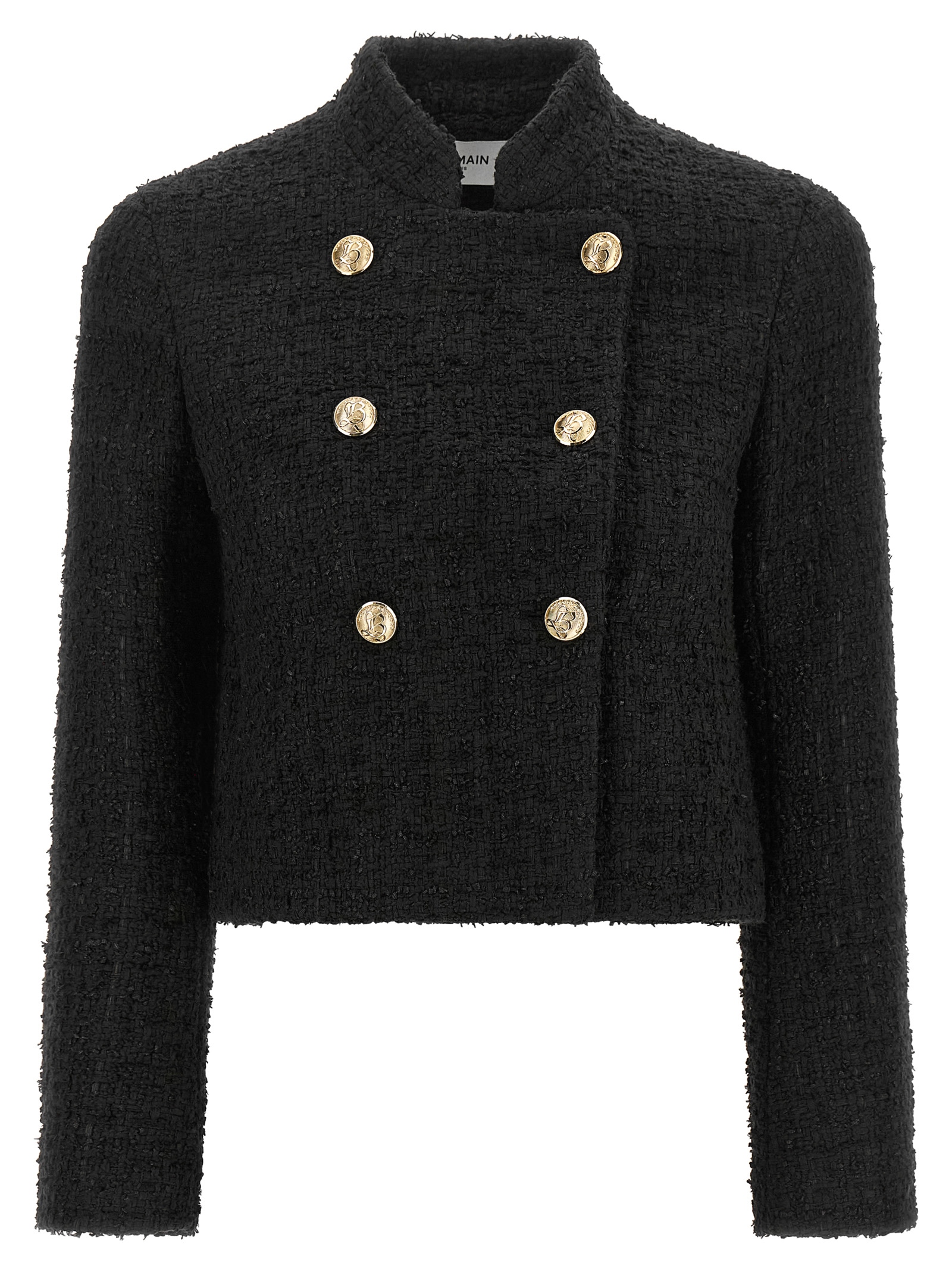 Balmain Double-Breasted Tweed Short Jacket