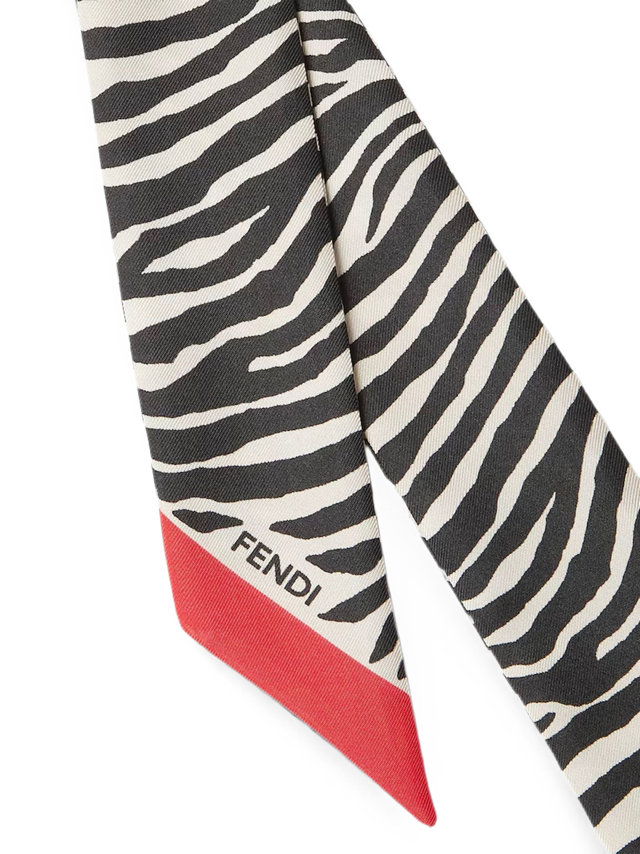 Fendi Bandeau In Seta Con Stampa Tiger Animali