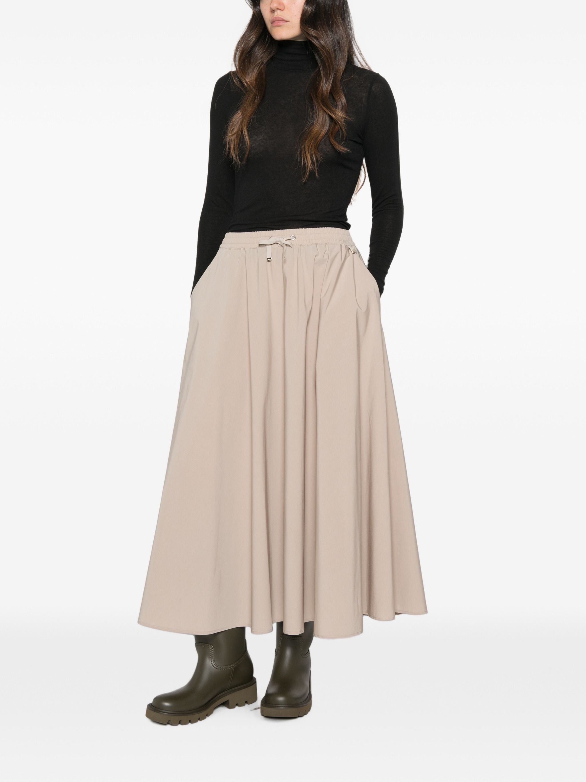 Herno Beige Modal Polyester Elastan Skirt