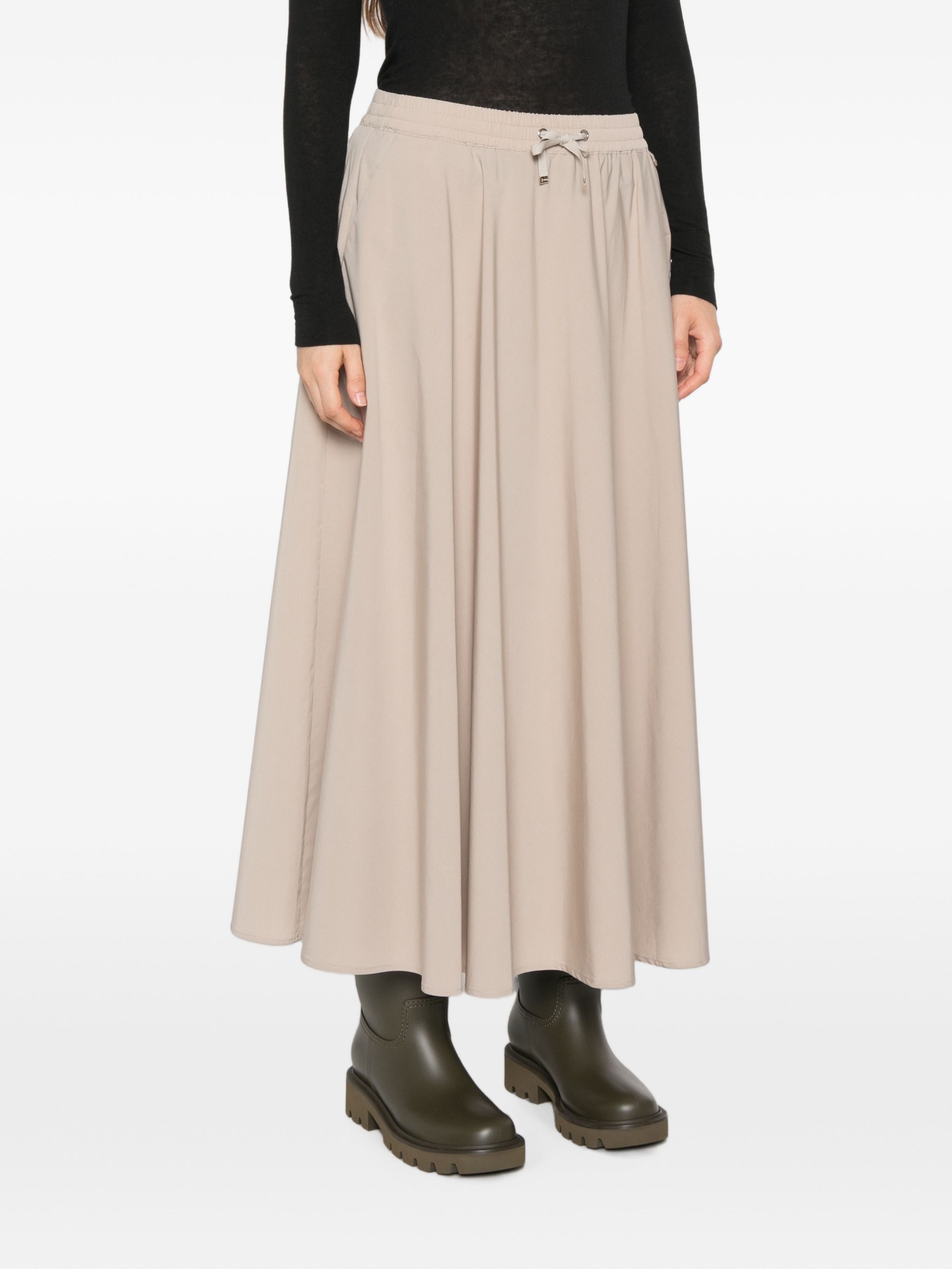 Herno Beige Modal Polyester Elastan Skirt