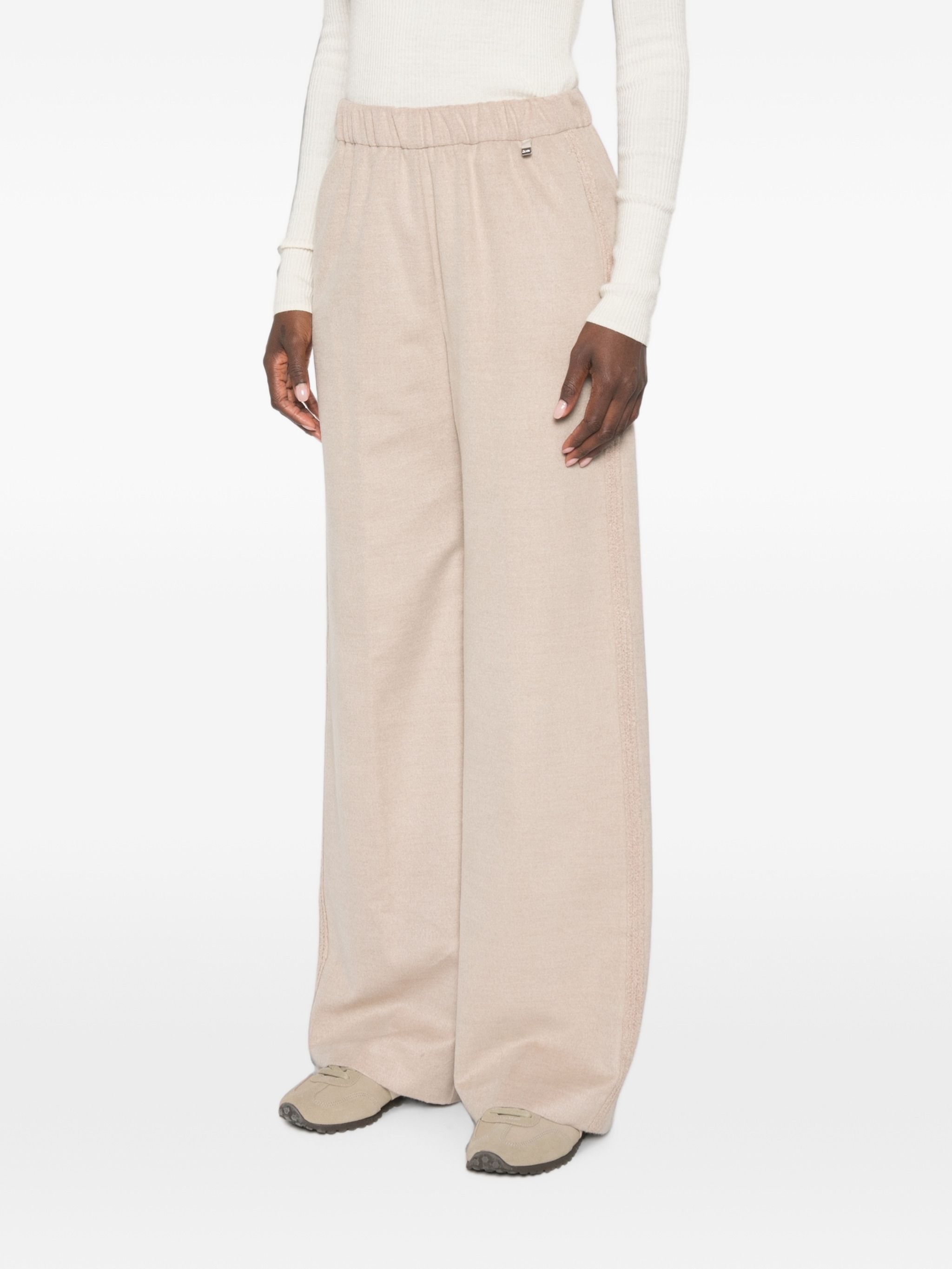 Herno Beige Polyester Modal Wool Pants