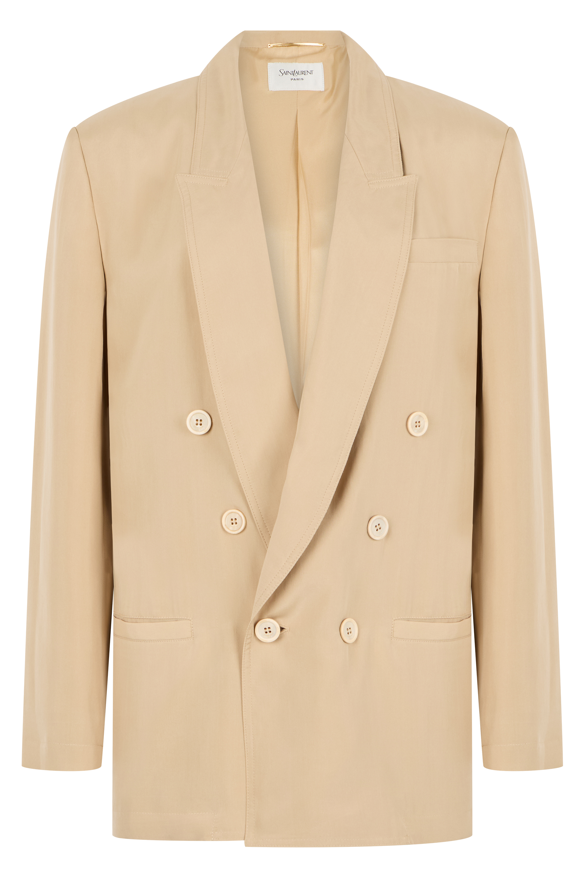 Saint Laurent Beige Silk Blazer