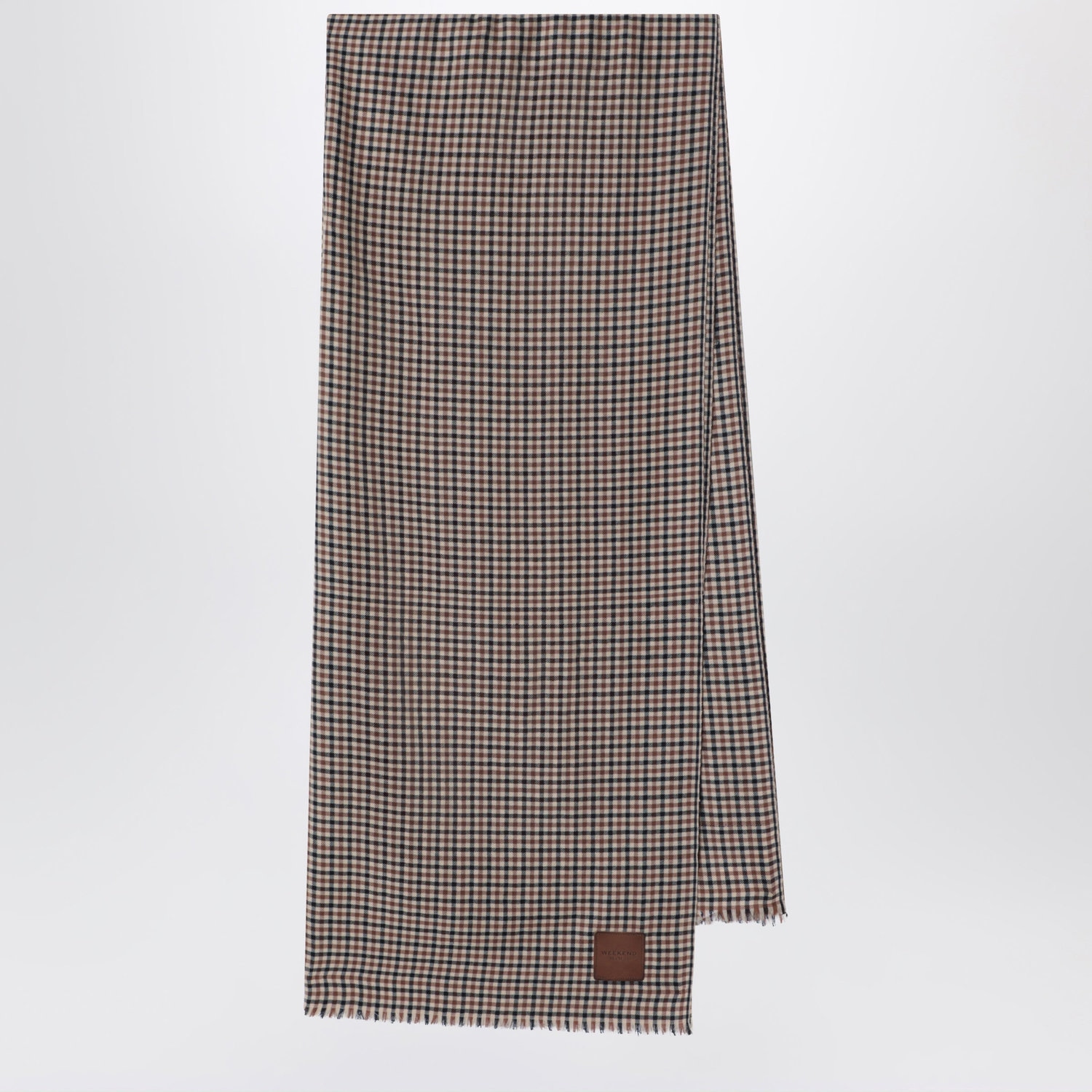 Weekend Max Mara Beige Vichycheck Wool Stole